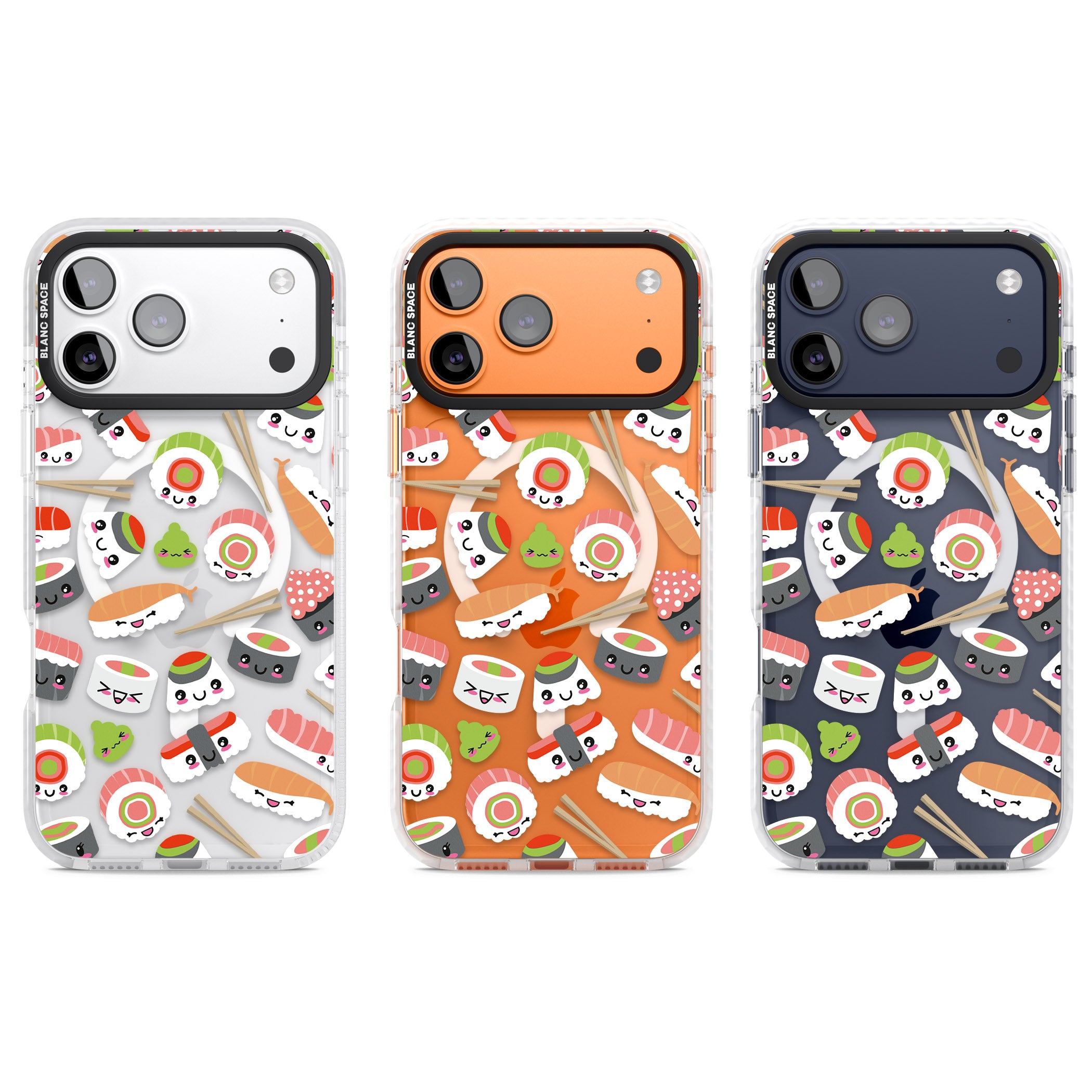 Kawaii Sushi Party iPhone 17 Pro Impact Pro Clear Phone Case APT Impact Protection