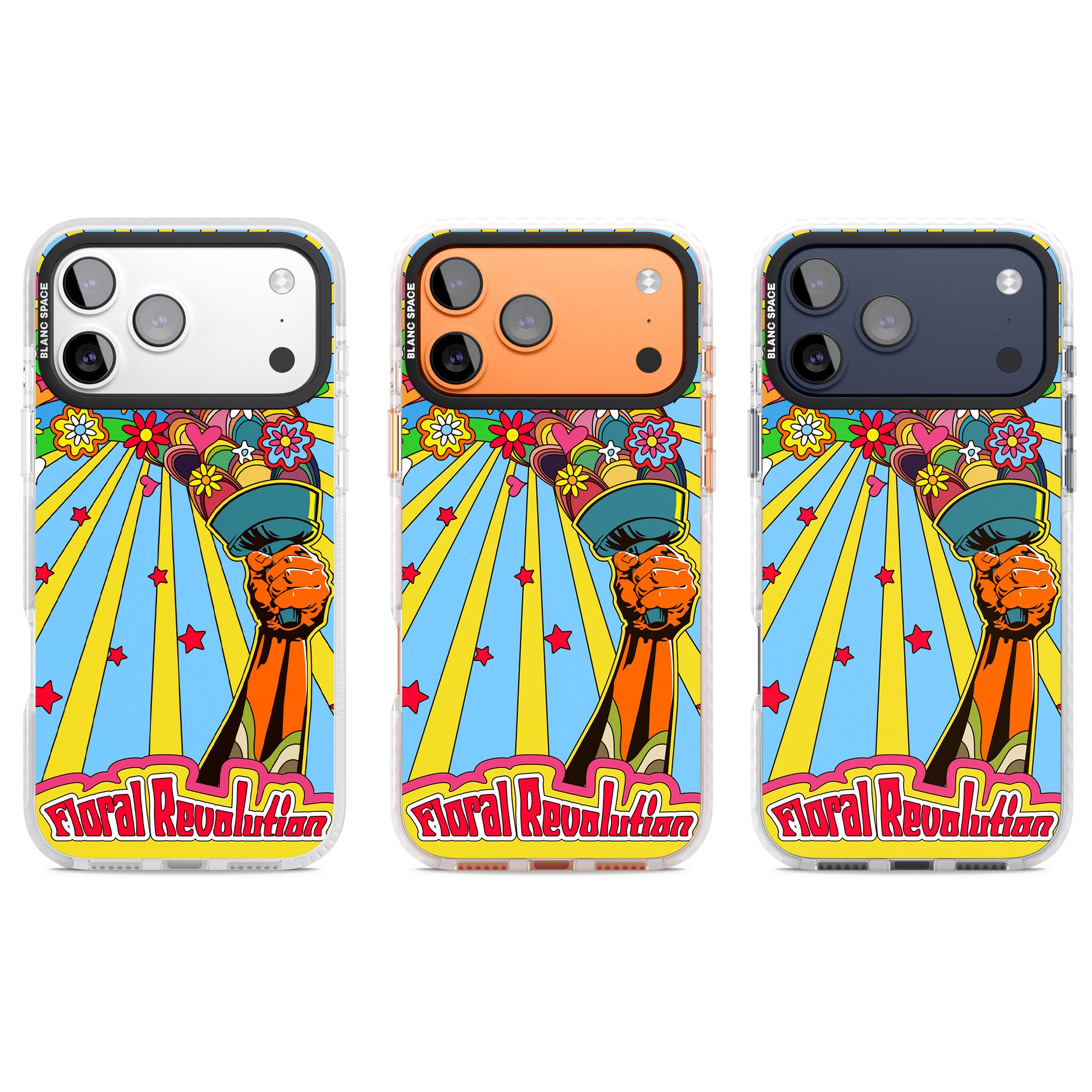 Floral Revolution iPhone 17 Pro Impact Pro Clear Phone Case APT Impact Protection