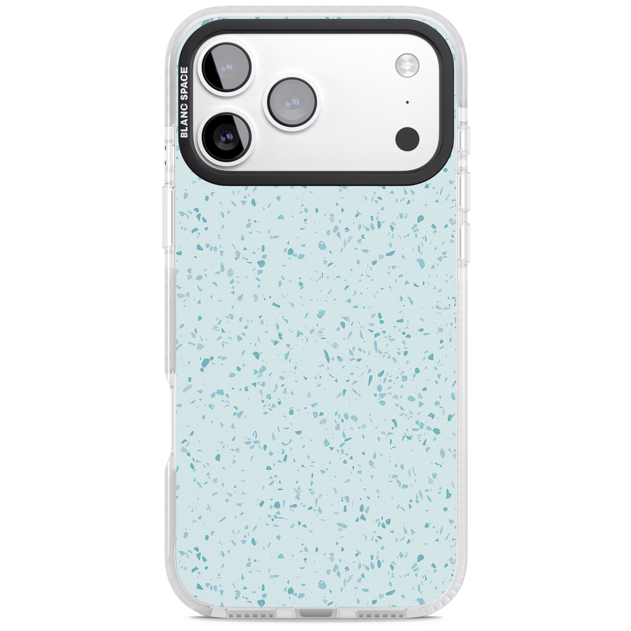 Light Blue Terrazzo Pattern iPhone 17 Pro Max Impact Pro Clear Phone Case