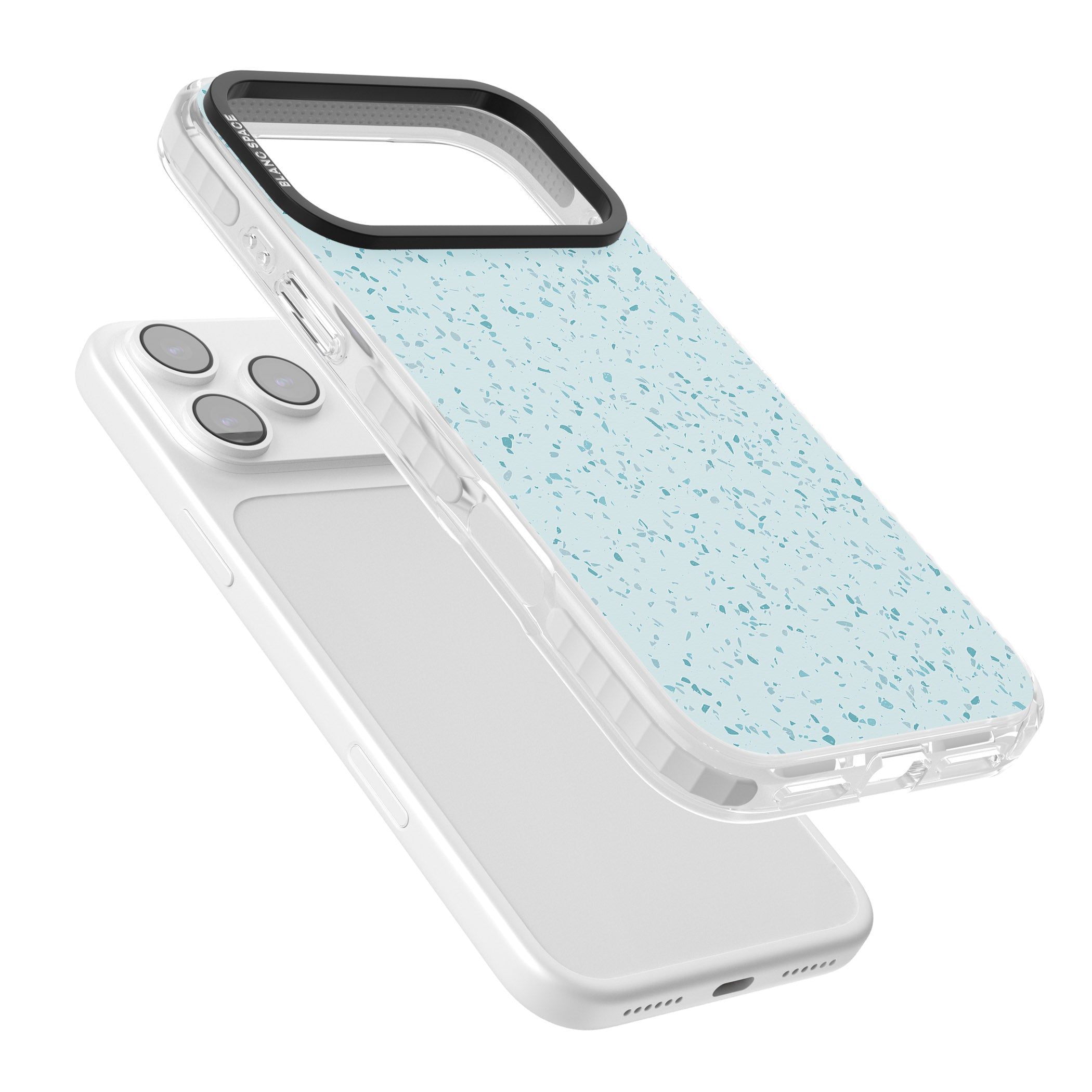Light Blue Terrazzo Pattern iPhone 17 Pro Max Impact Pro Clear Phone Case Colours