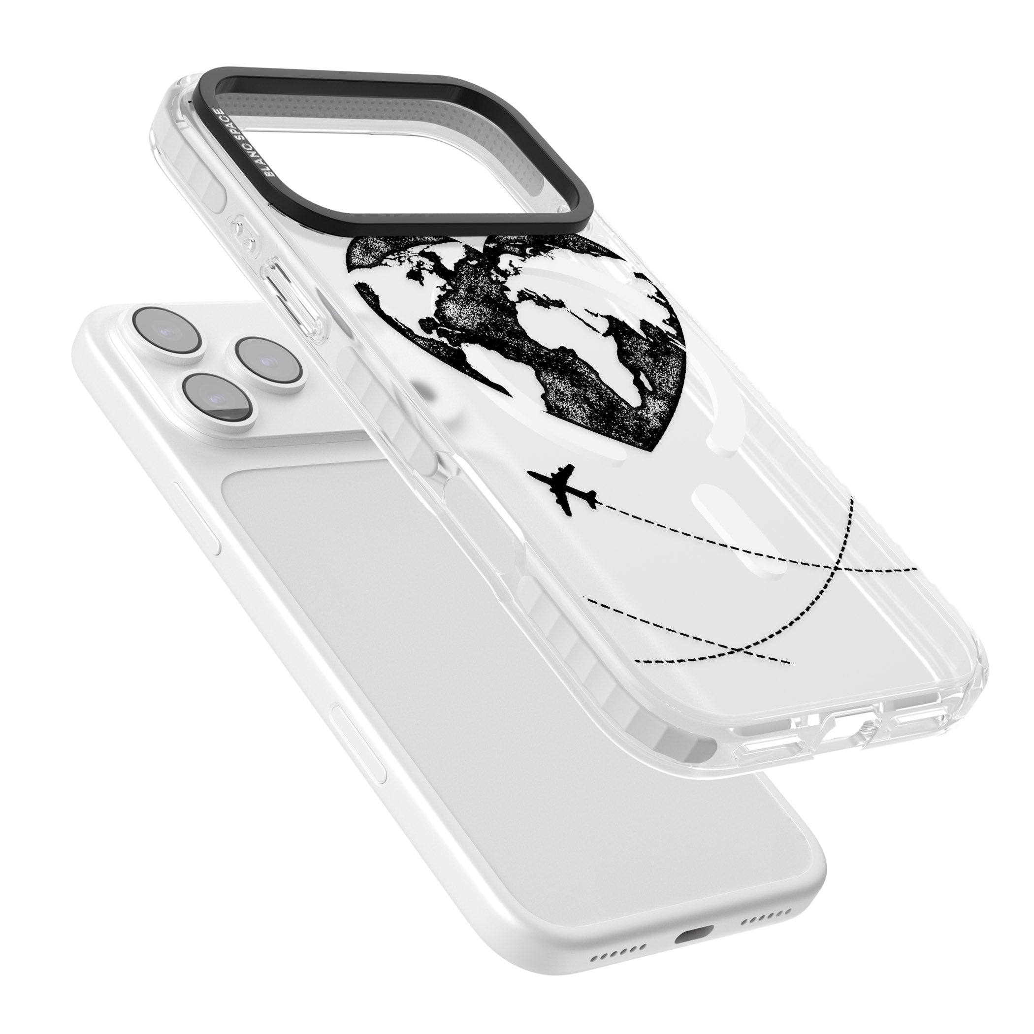 Globe Heart iPhone 17 Pro Max Impact Pro Clear Phone Case Colours