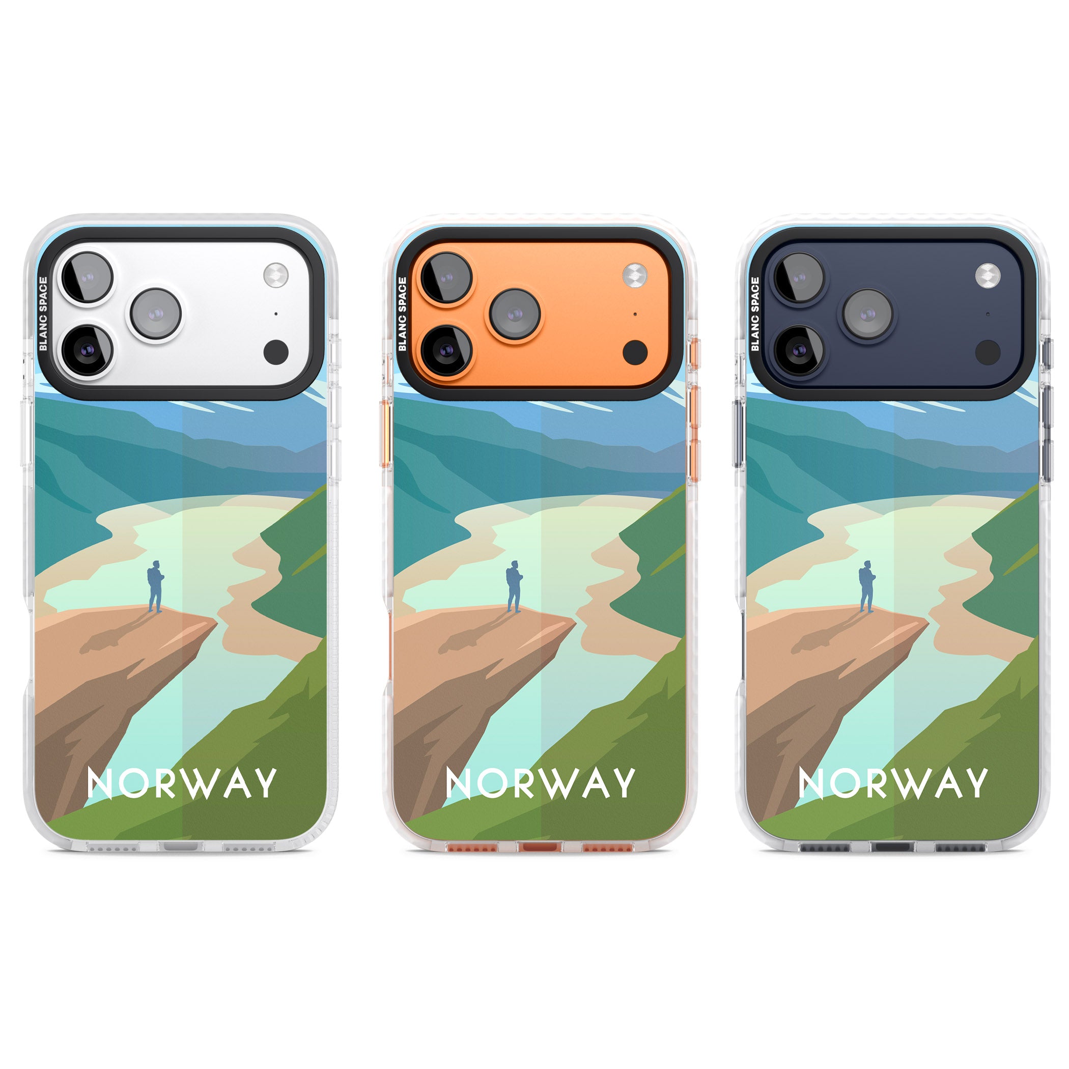 Vintage Travel Poster Norway iPhone 17 Pro Impact Pro Clear Phone Case APT Impact Protection