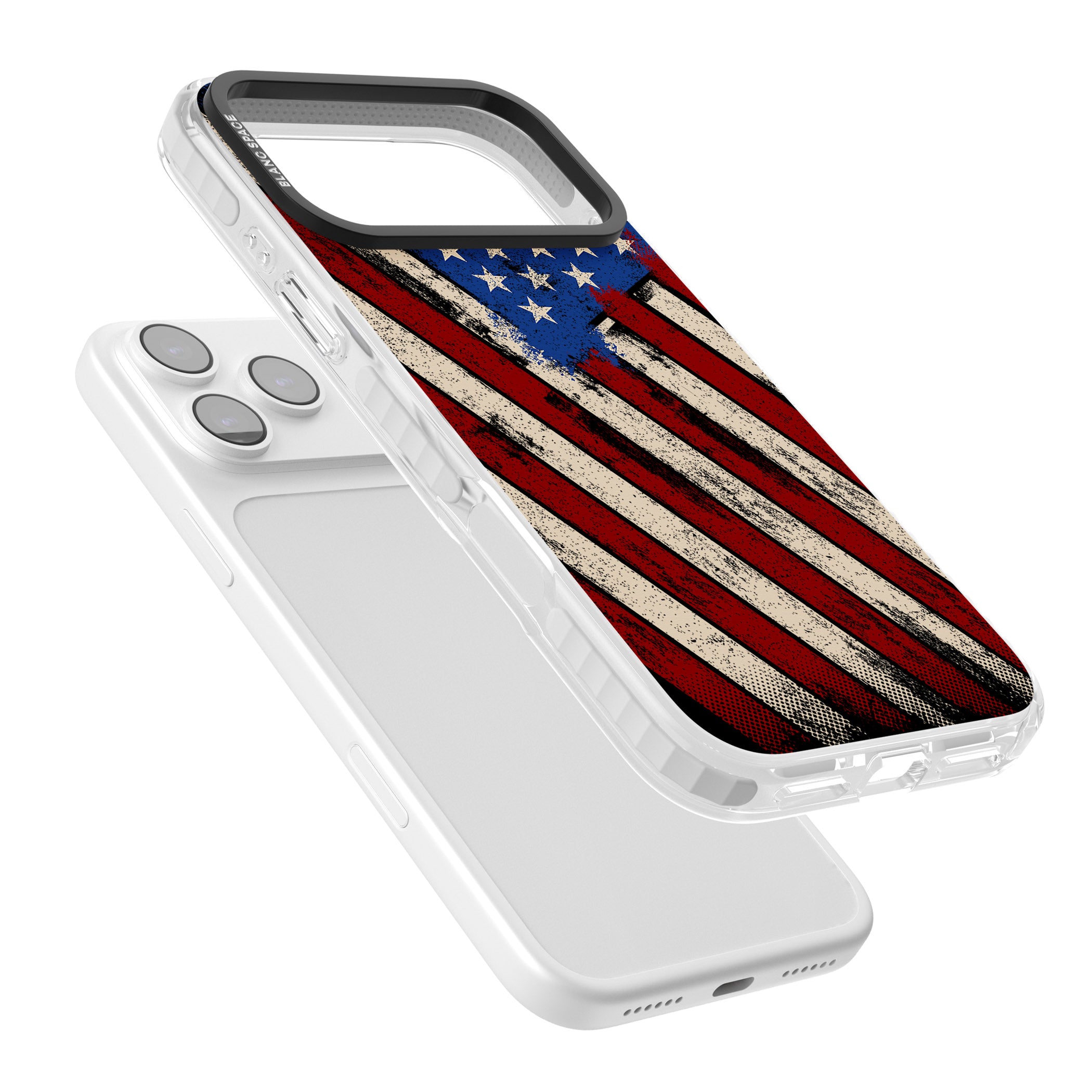Distressed Us Flag iPhone 17 Pro Max Impact Pro Clear Phone Case Colours