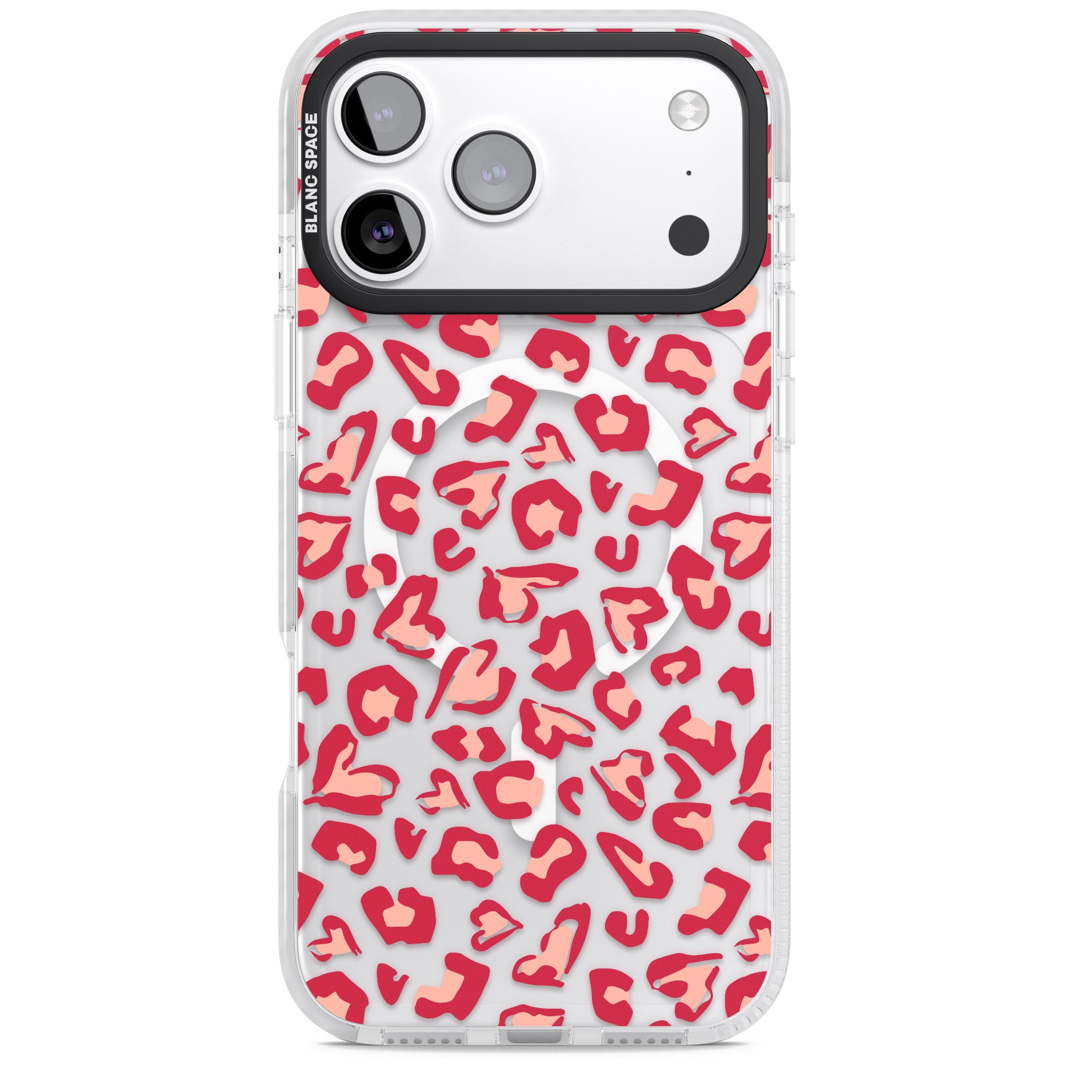 Heart Leopard Print iPhone 17 Pro Max Impact Pro Clear Phone Case