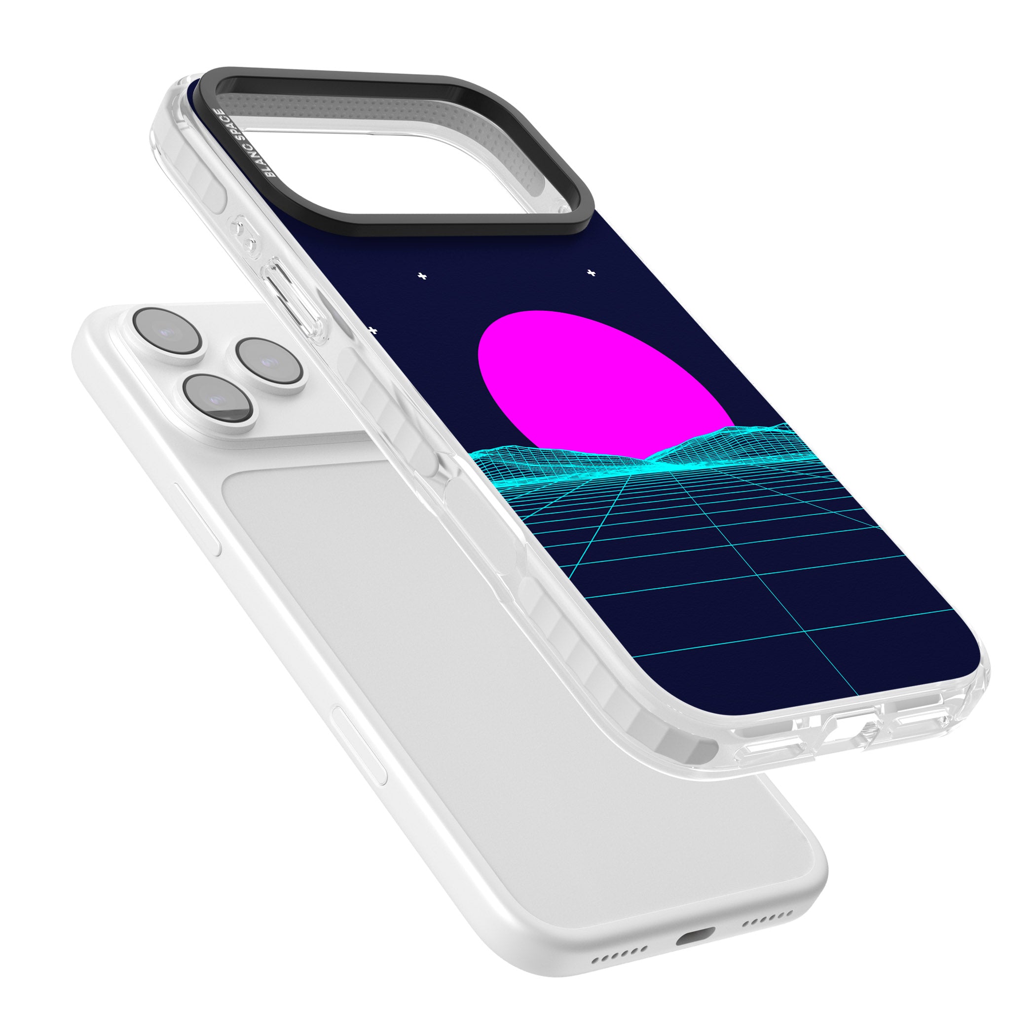 Miami Sunset Vaporwave iPhone 17 Pro Impact Pro Clear Phone Case Colours