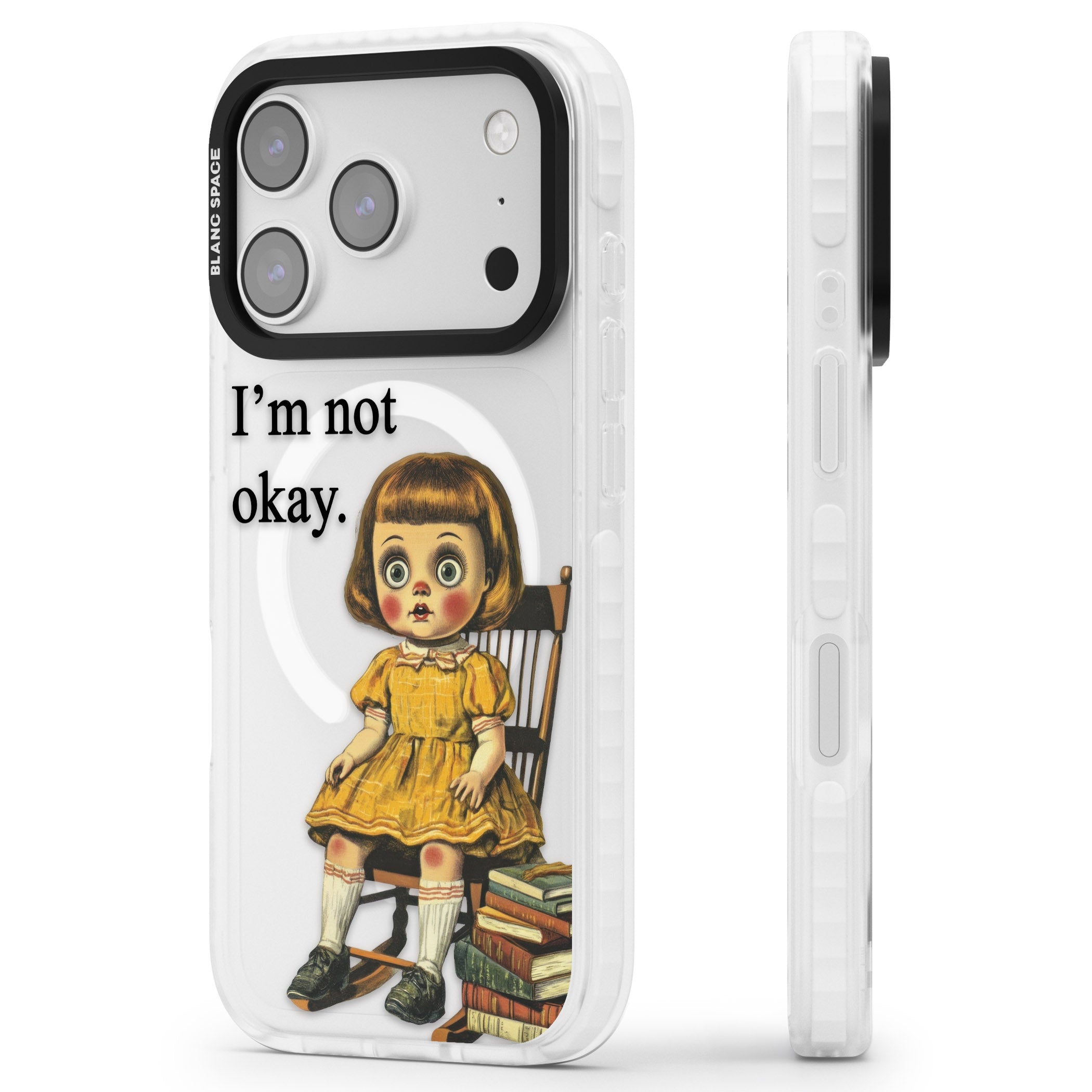 Im Not Okay iPhone 17 Pro Max Impact Pro Clear Phone Case Side Profile