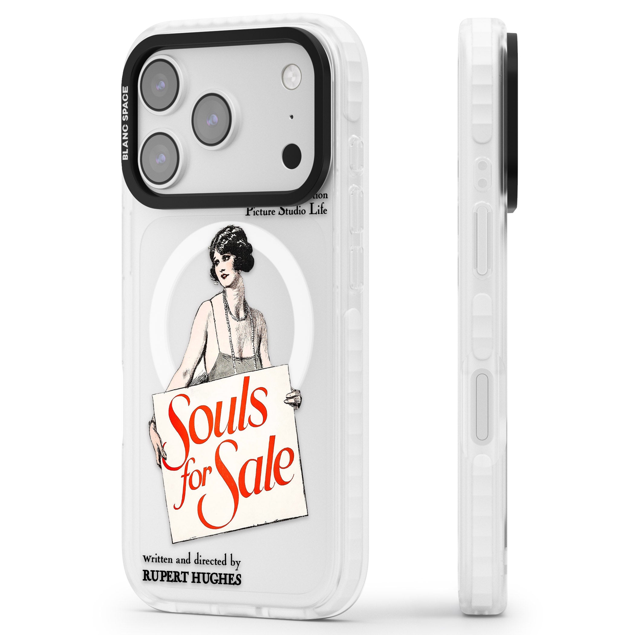 Souls For Sale Poster iPhone 17 Pro Max Impact Pro Clear Phone Case Side Profile