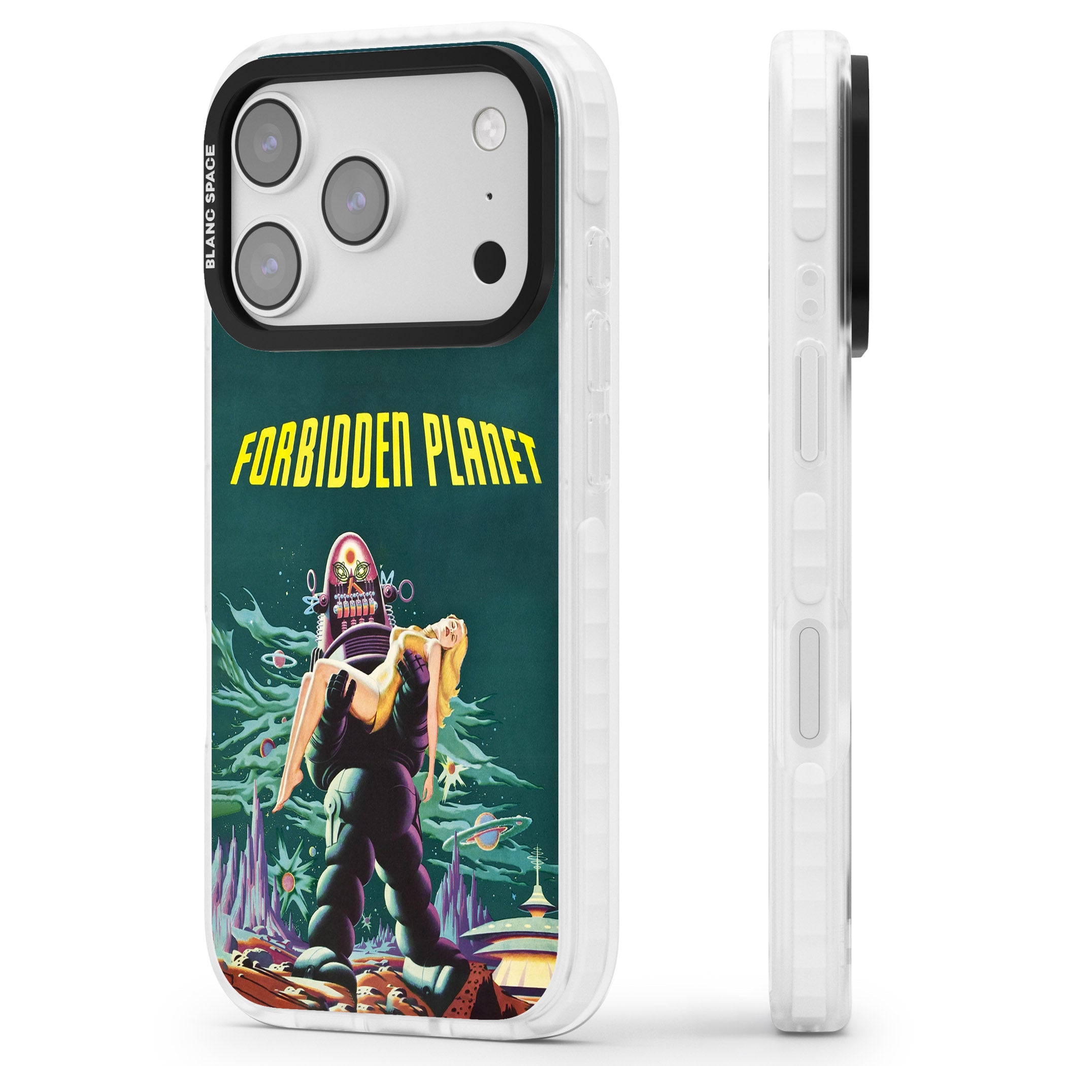 Forbidden Planet Poster iPhone 17 Pro Max Impact Pro Clear Phone Case Side Profile