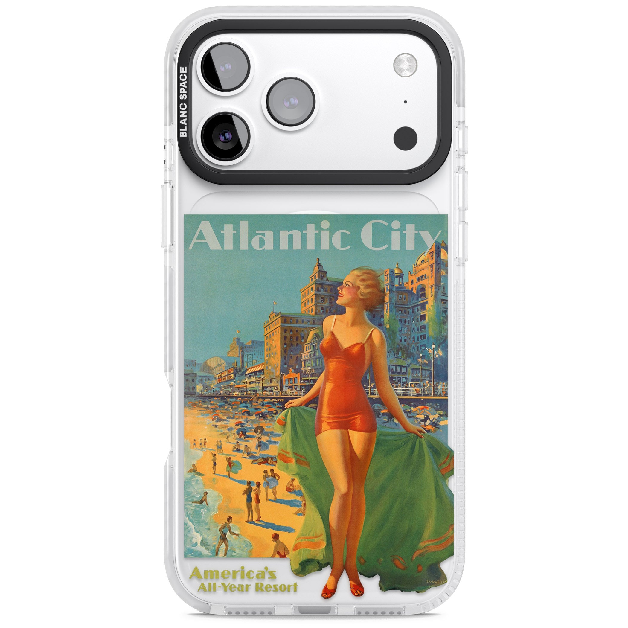 Atlantic City Vacation Poster iPhone 17 Pro Max Impact Pro Clear Phone Case
