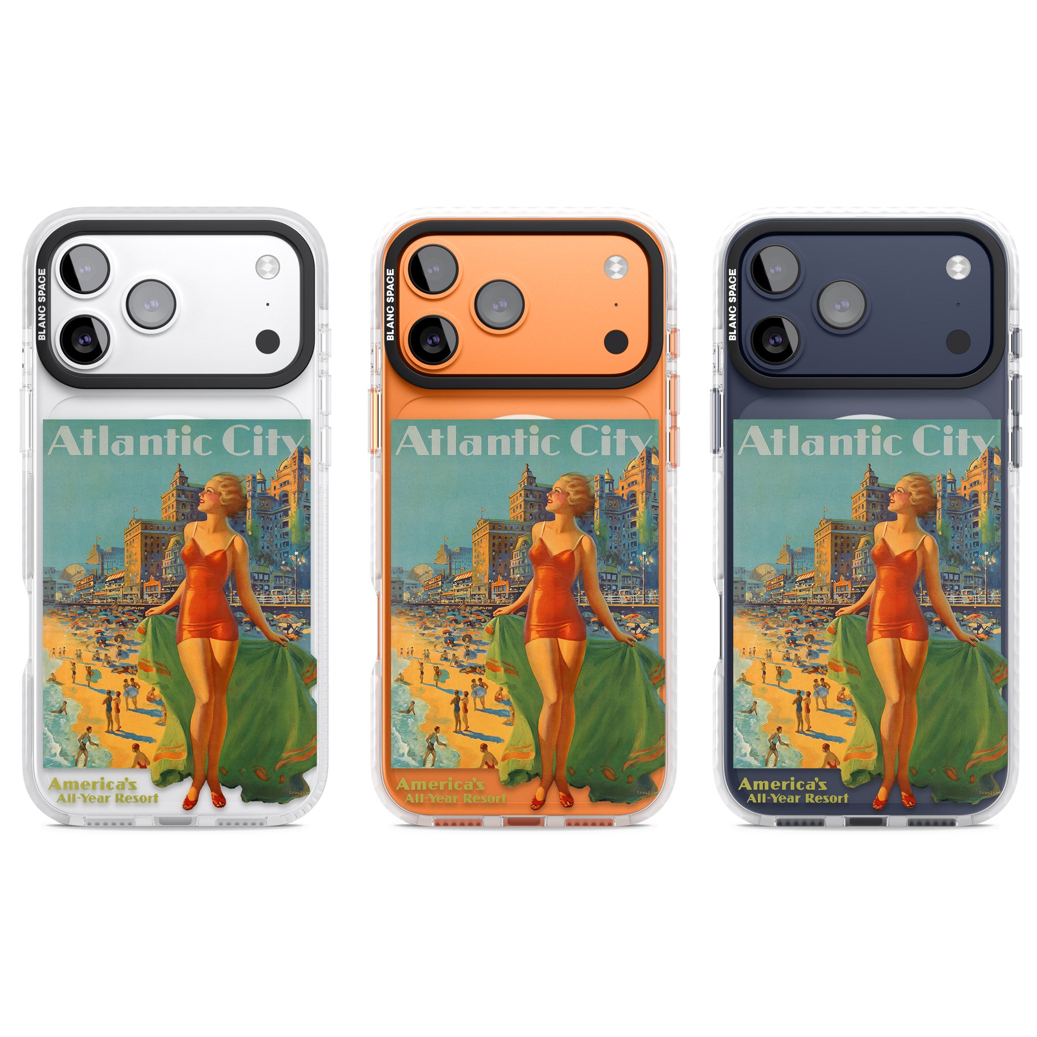 Atlantic City Vacation Poster iPhone 17 Pro Impact Pro Clear Phone Case APT Impact Protection