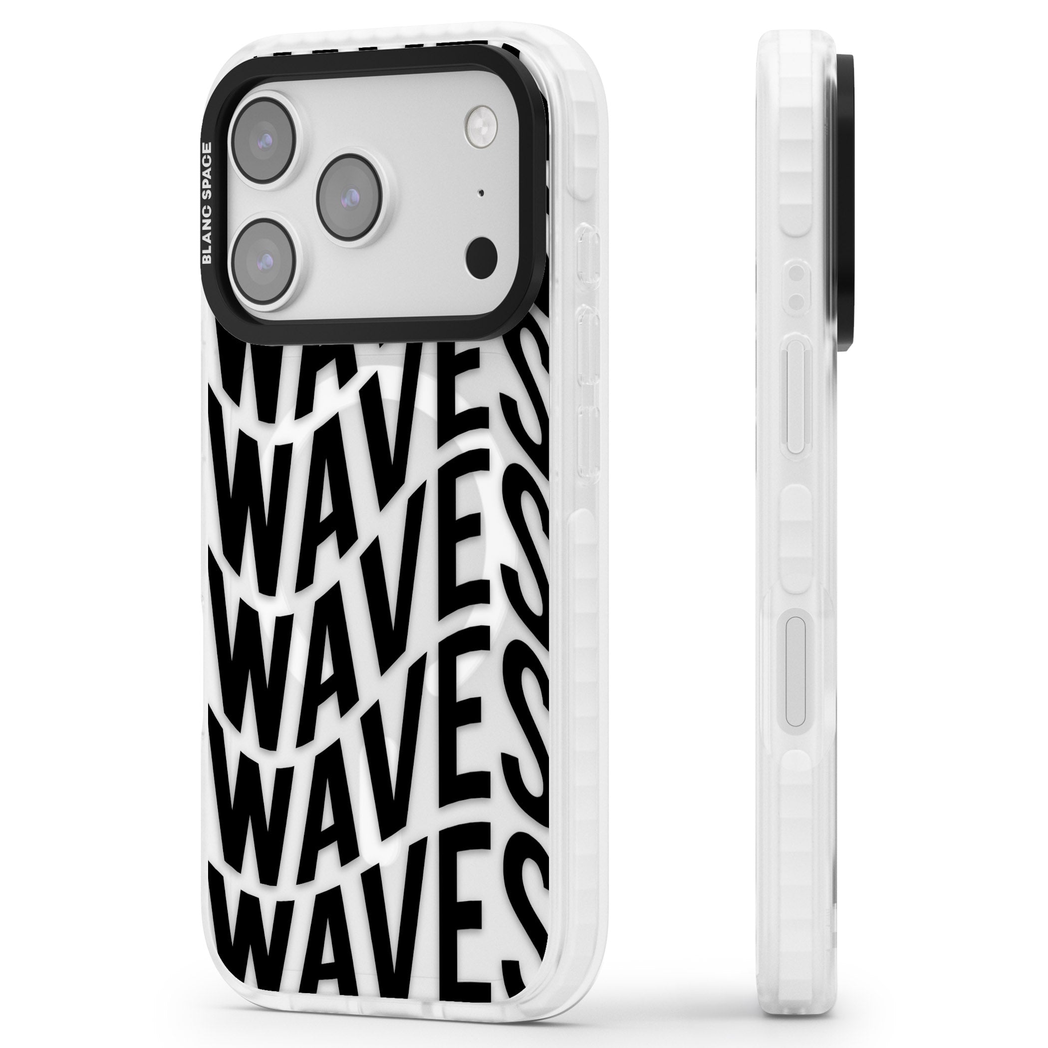 Waves iPhone 17 Pro Max Impact Pro Clear Phone Case Side Profile