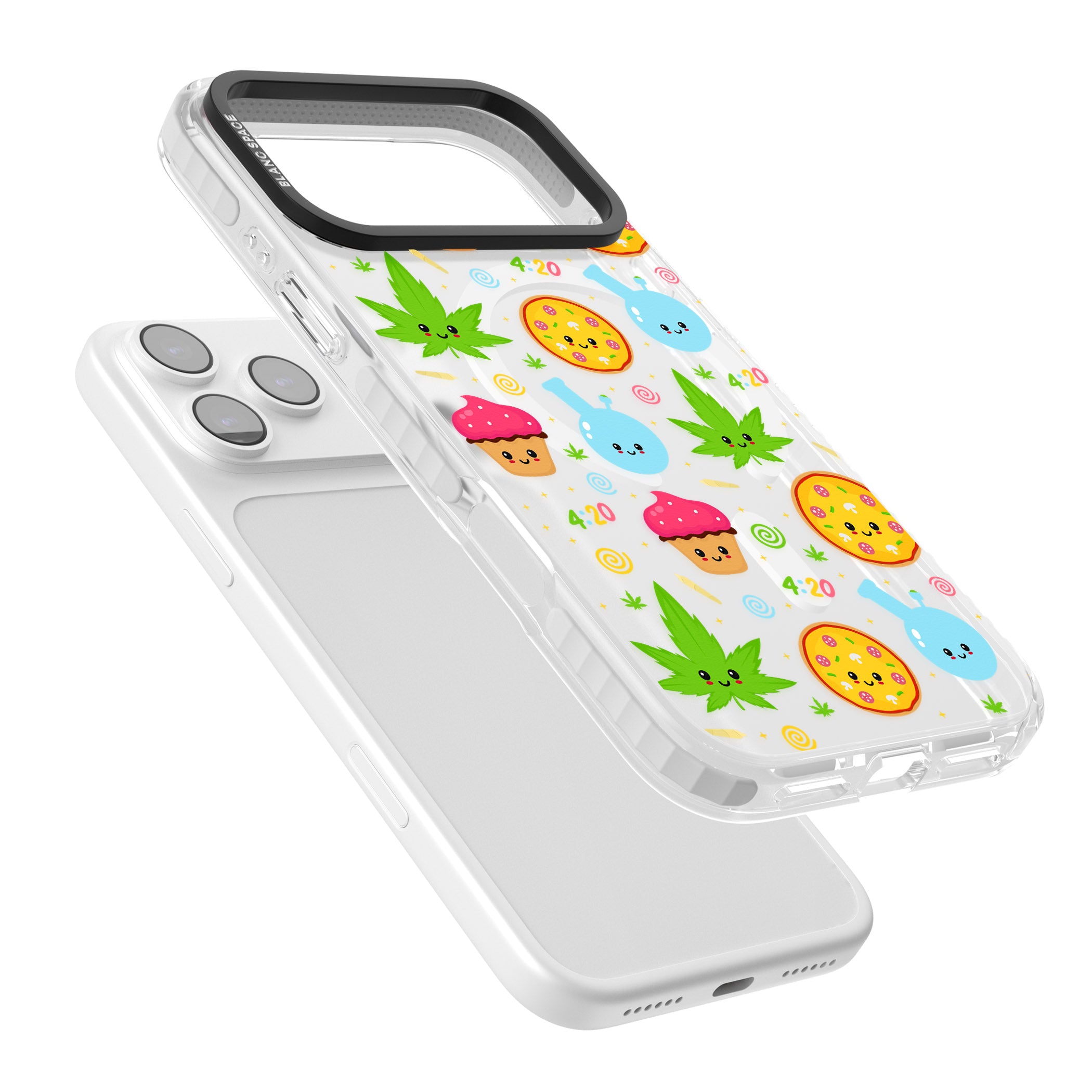 Kawaii Weed Pattern iPhone 17 Pro Max Impact Pro Clear Phone Case Colours