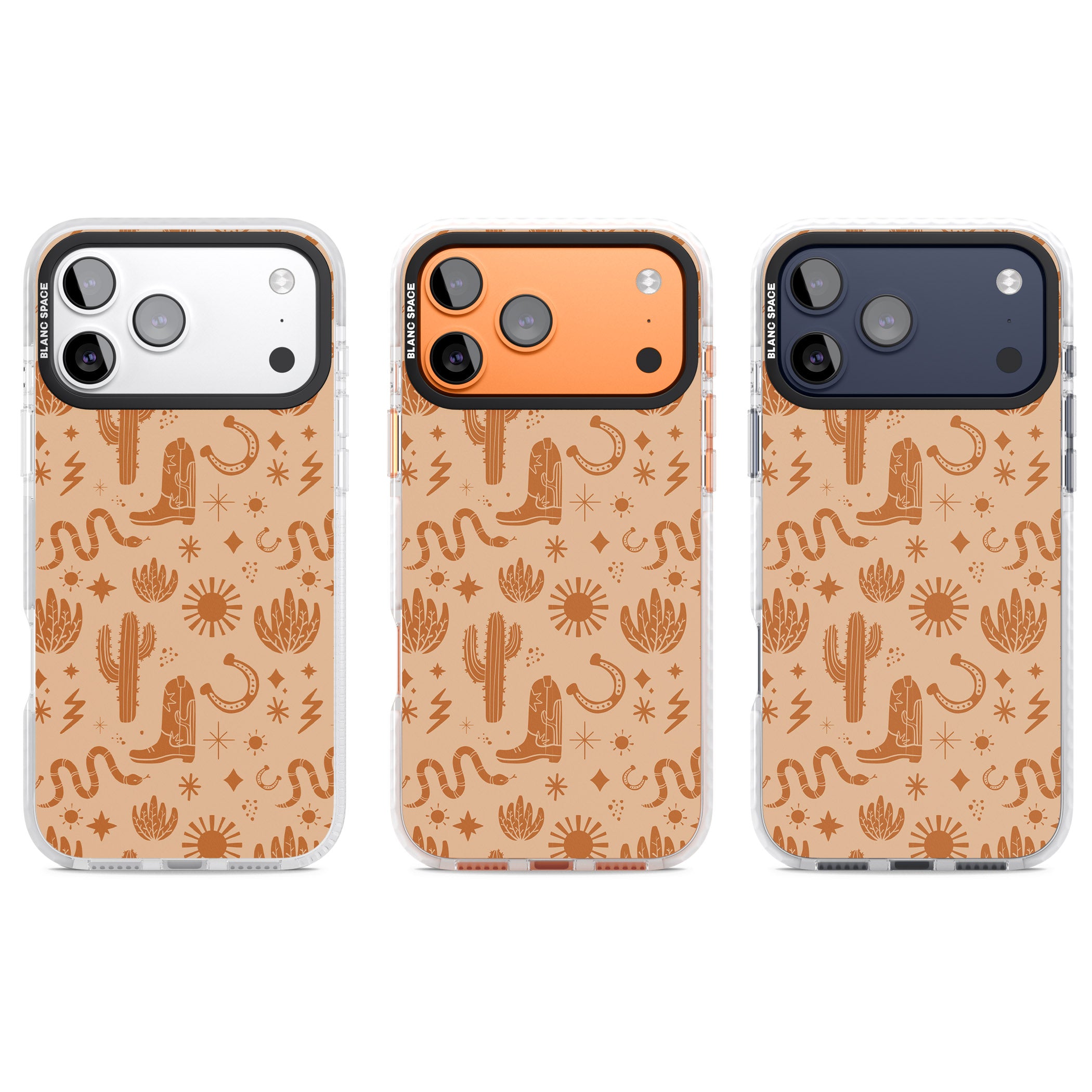 Wild West Pattern iPhone 17 Pro Impact Pro Clear Phone Case APT Impact Protection