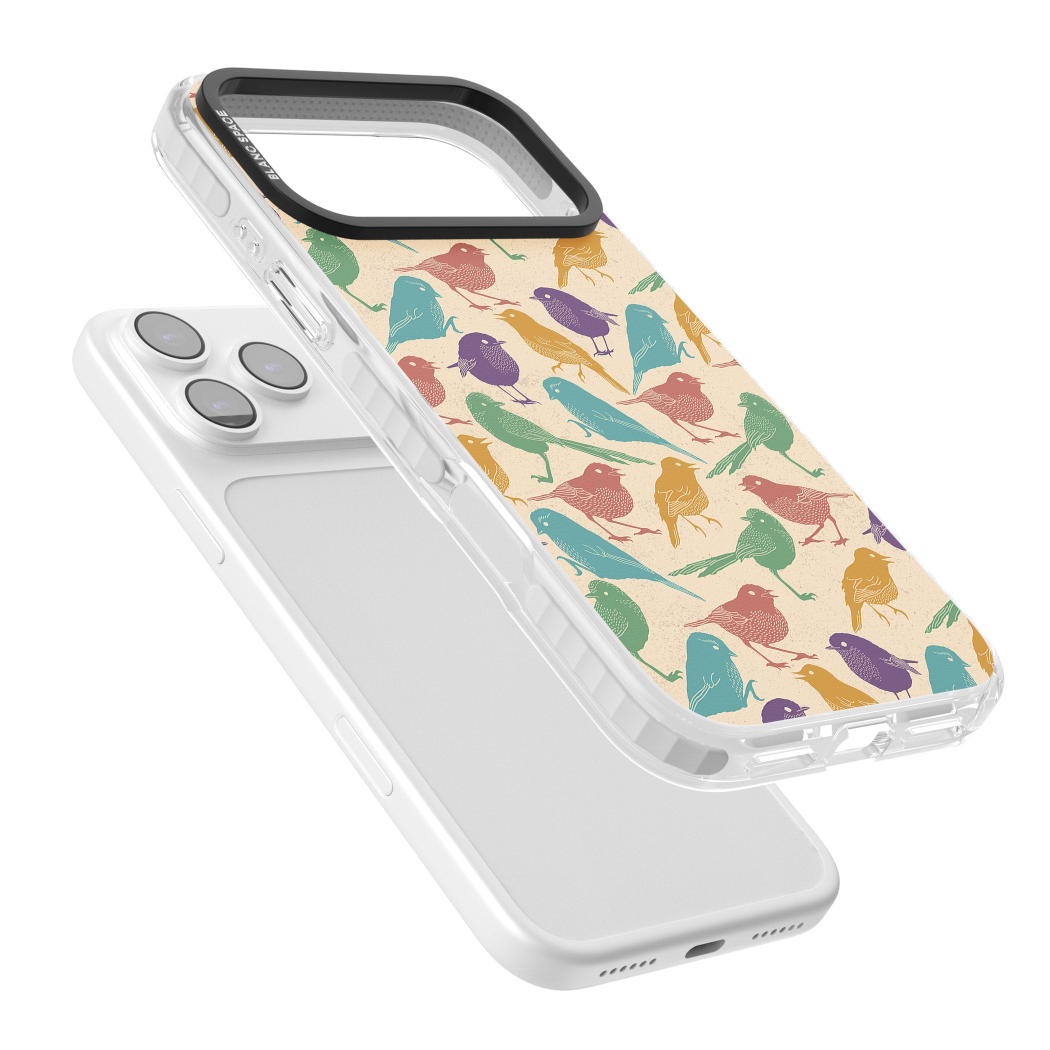 Colorful Feathered Friends iPhone 17 Pro Impact Pro Clear Phone Case Colours