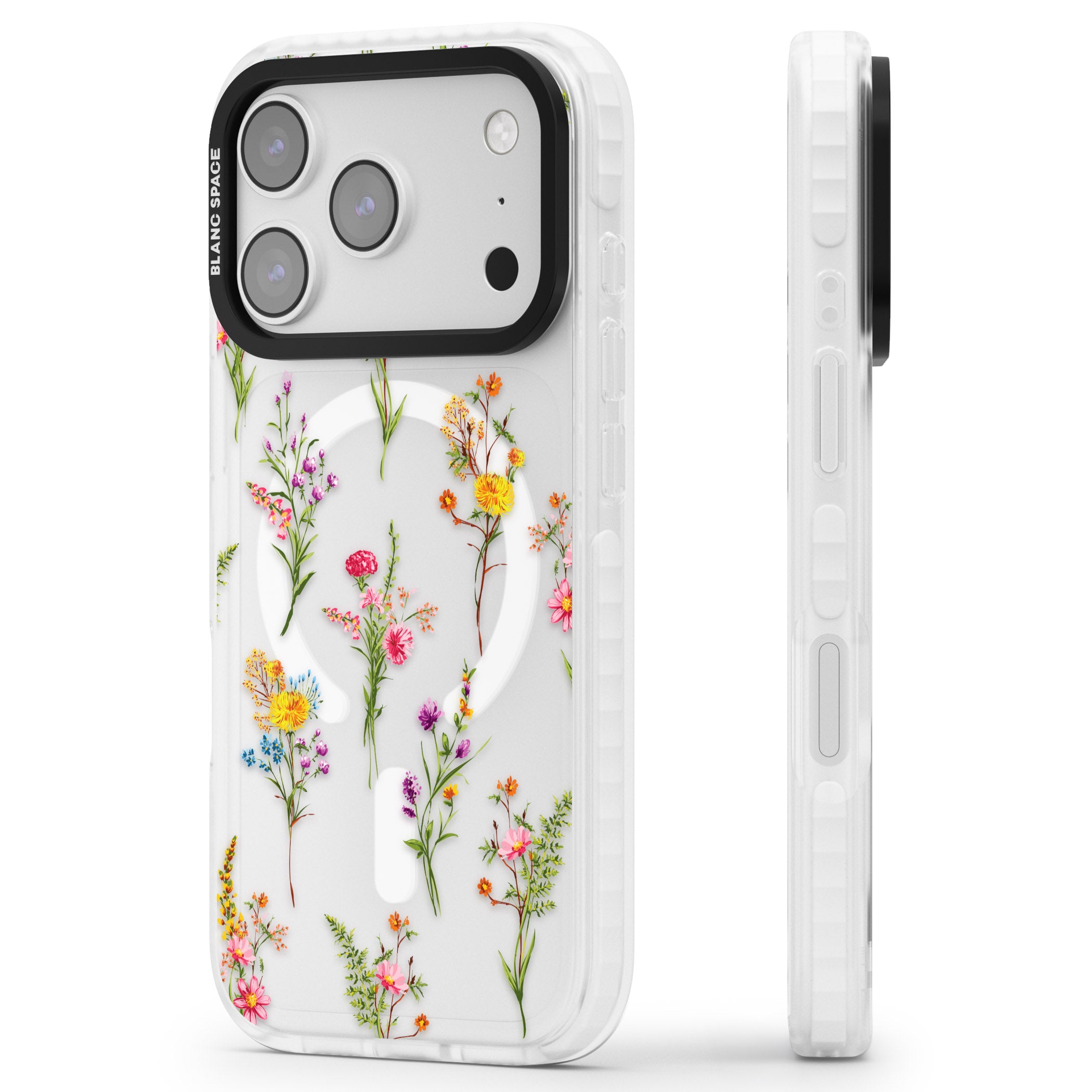 Picked Wildflowers iPhone 17 Pro Max Impact Pro Clear Phone Case Side Profile