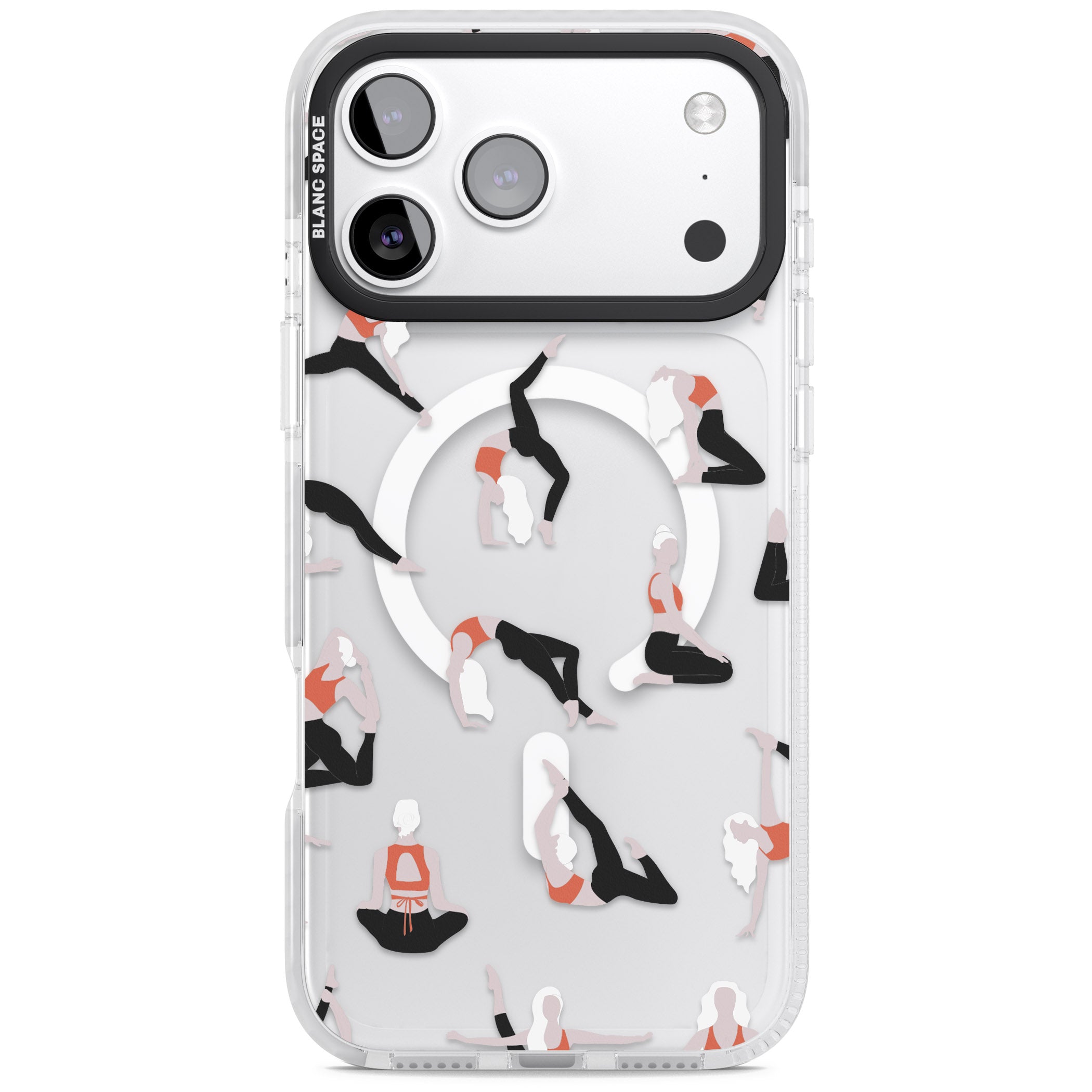 Yoga Poses Clear iPhone 17 Pro Impact Pro Clear Phone Case