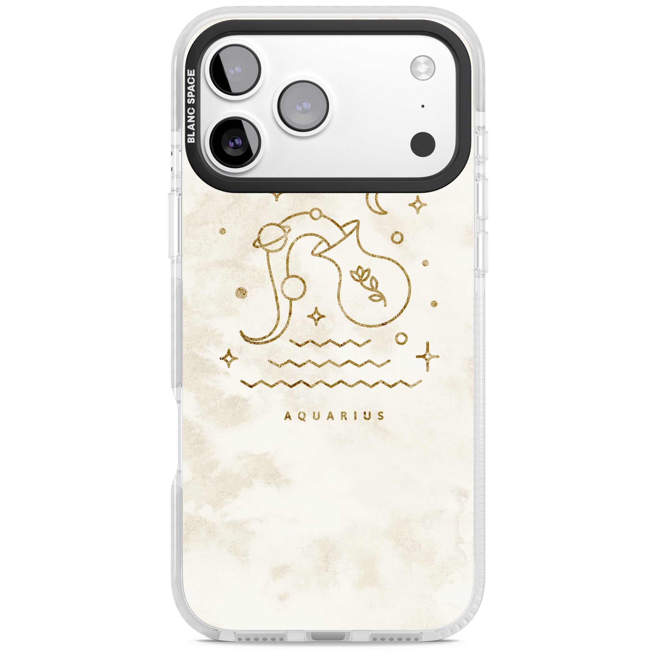 Aquarius Golden Emblem iPhone 17 Pro Max Impact Pro Clear Phone Case