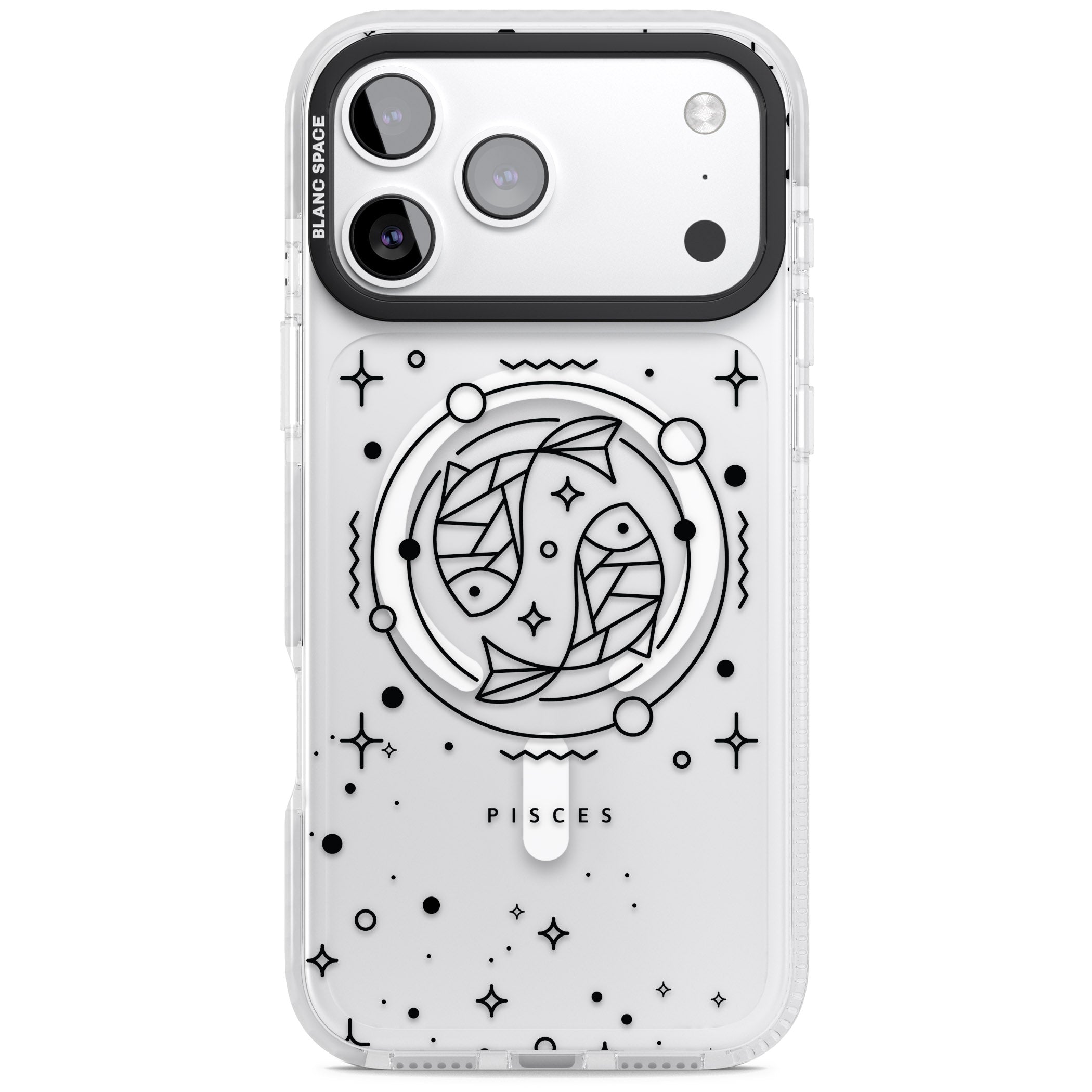 Pisces Emblem Transparent iPhone 17 Pro Max Impact Pro Clear Phone Case