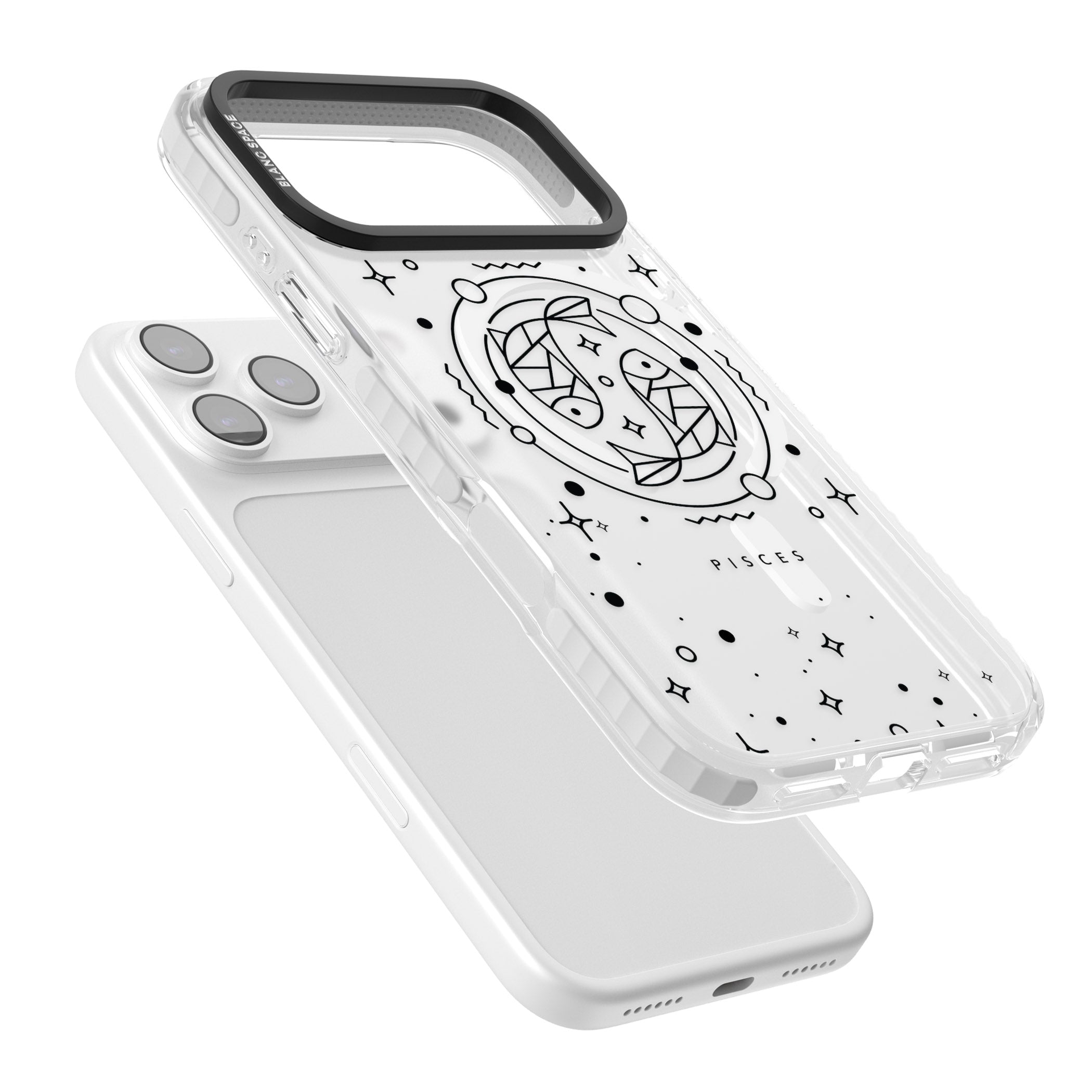 Pisces Emblem Transparent iPhone 17 Pro Max Impact Pro Clear Phone Case Colours