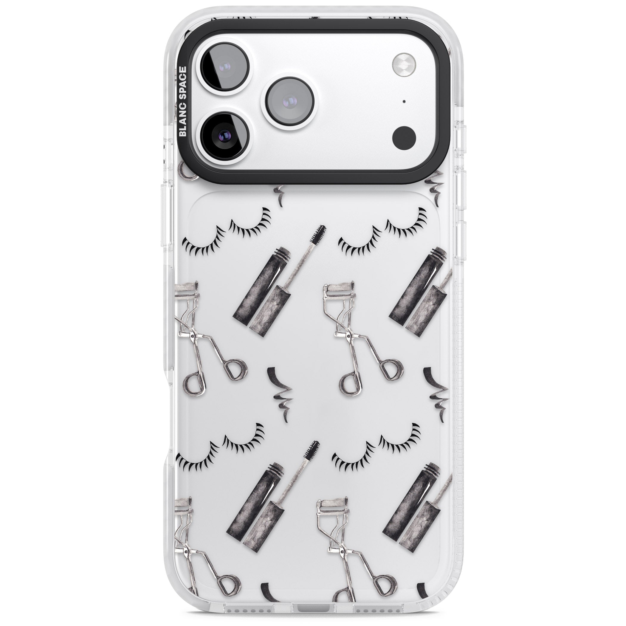 Eyelash Makeup Pattern iPhone 17 Pro Max Impact Clear Phone Case
