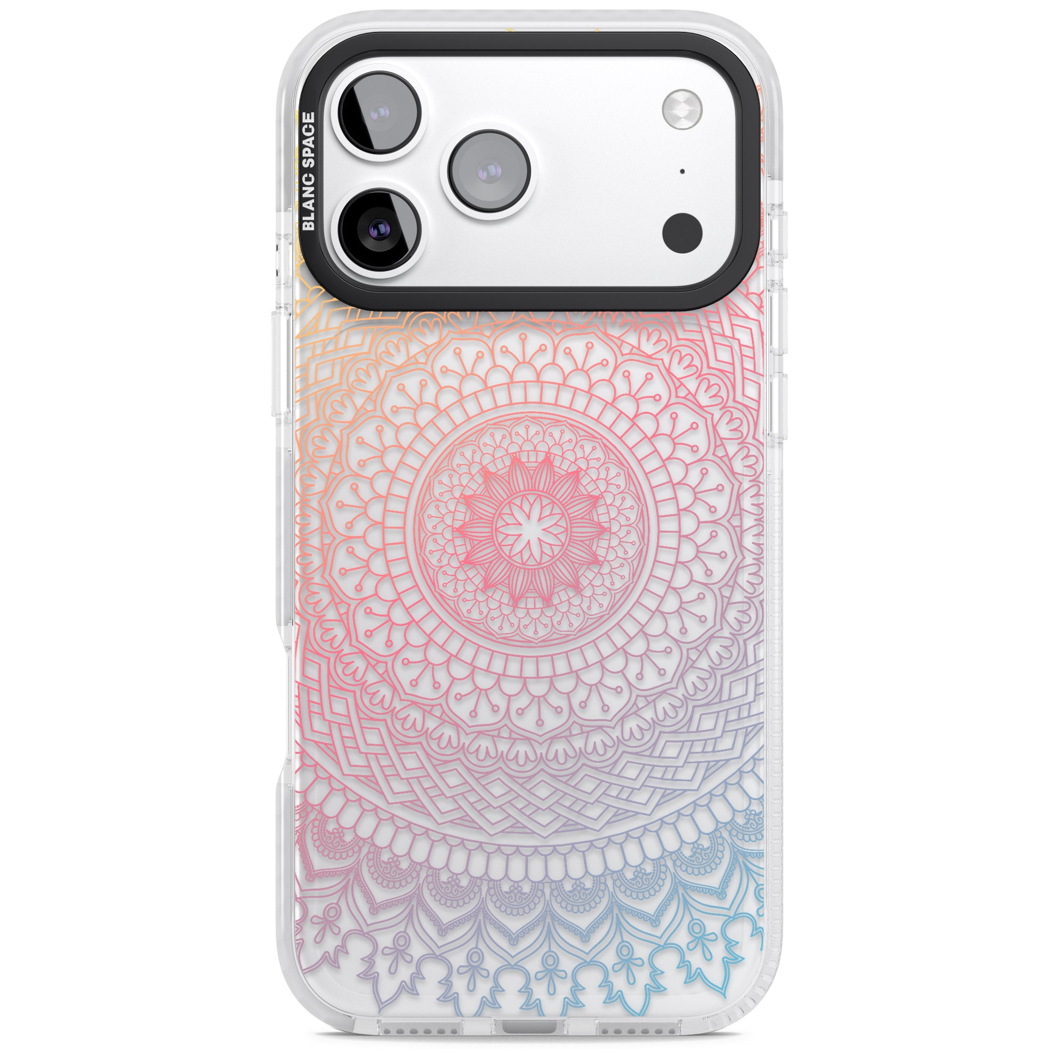 Rainbow Mandala iPhone 17 Pro Max Impact Clear Phone Case