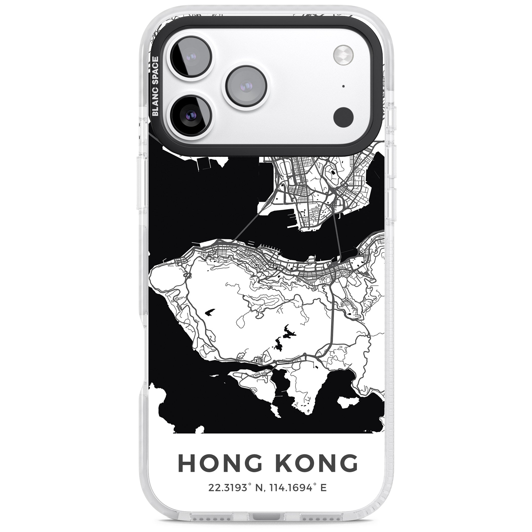 Hong Kong Map iPhone 17 Pro Max Impact Clear Phone Case