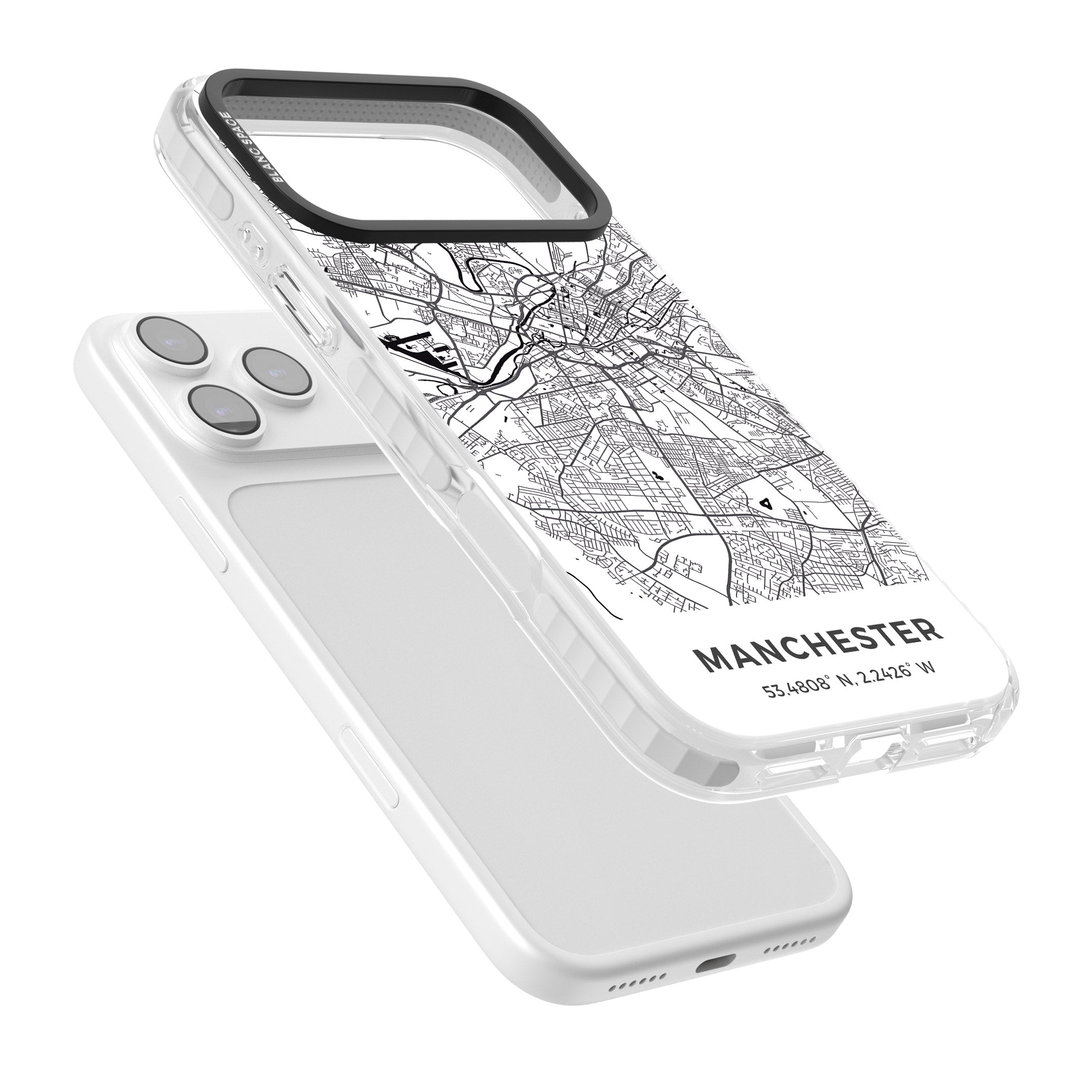 Manchester Map iPhone 17 Pro Max Impact Clear Phone Case Colours