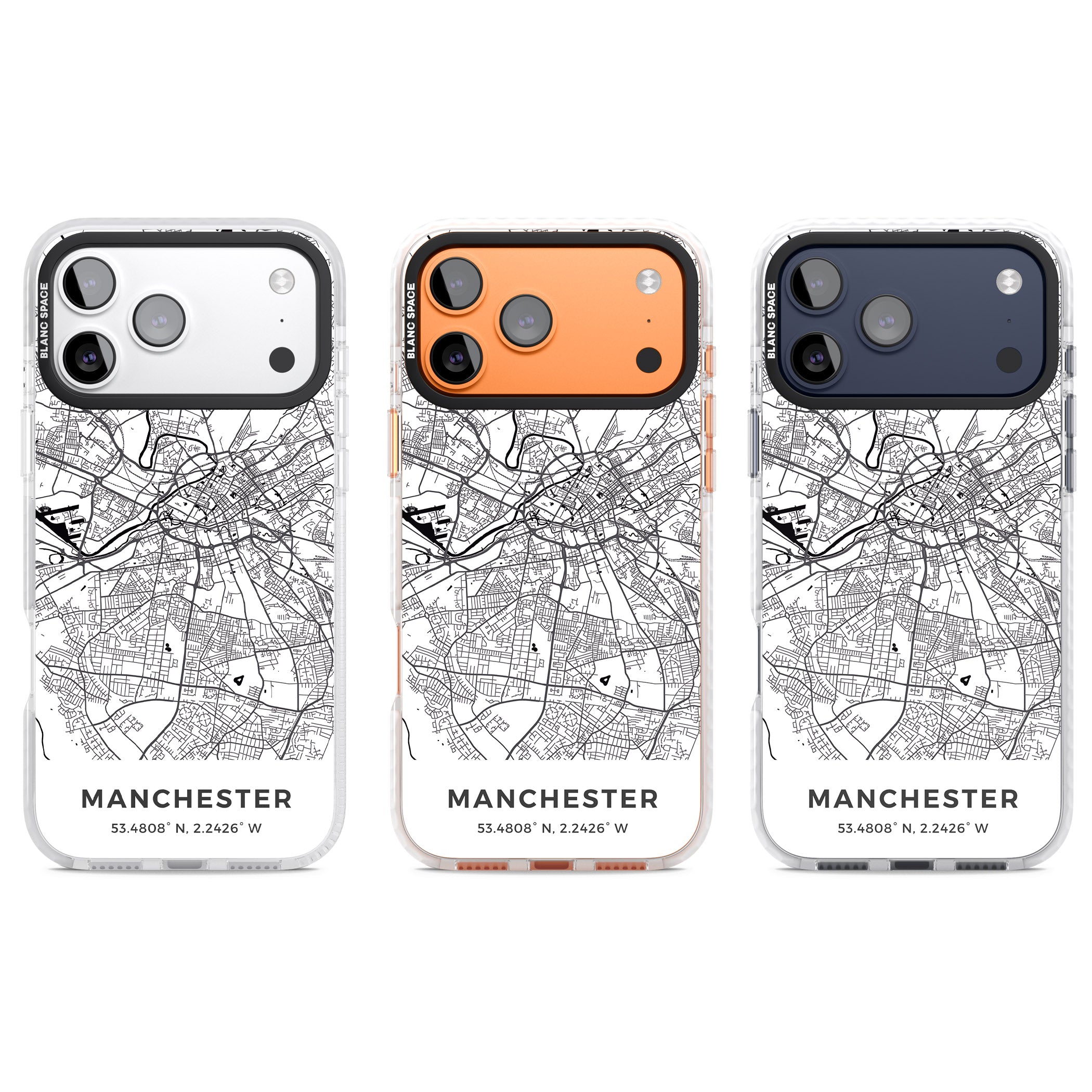 Manchester Map iPhone 17 Pro Impact Clear Phone Case APT Impact Protection