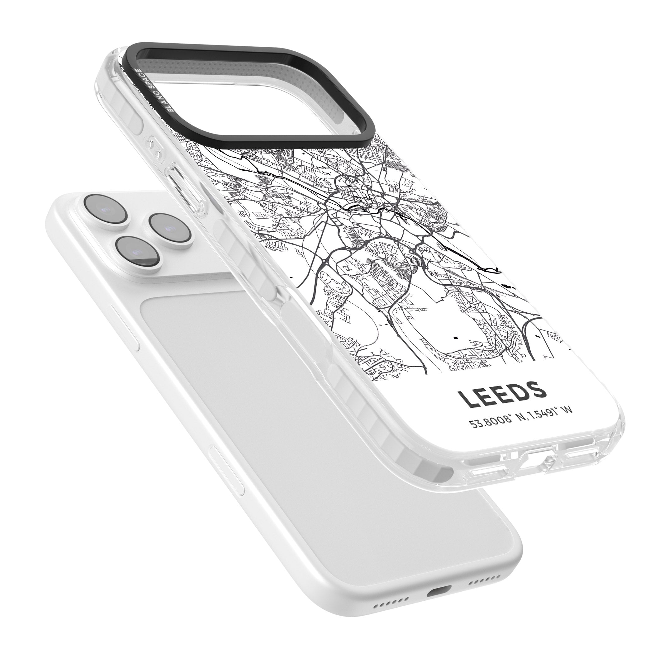 Leeds Map iPhone 17 Pro Max Impact Clear Phone Case Colours