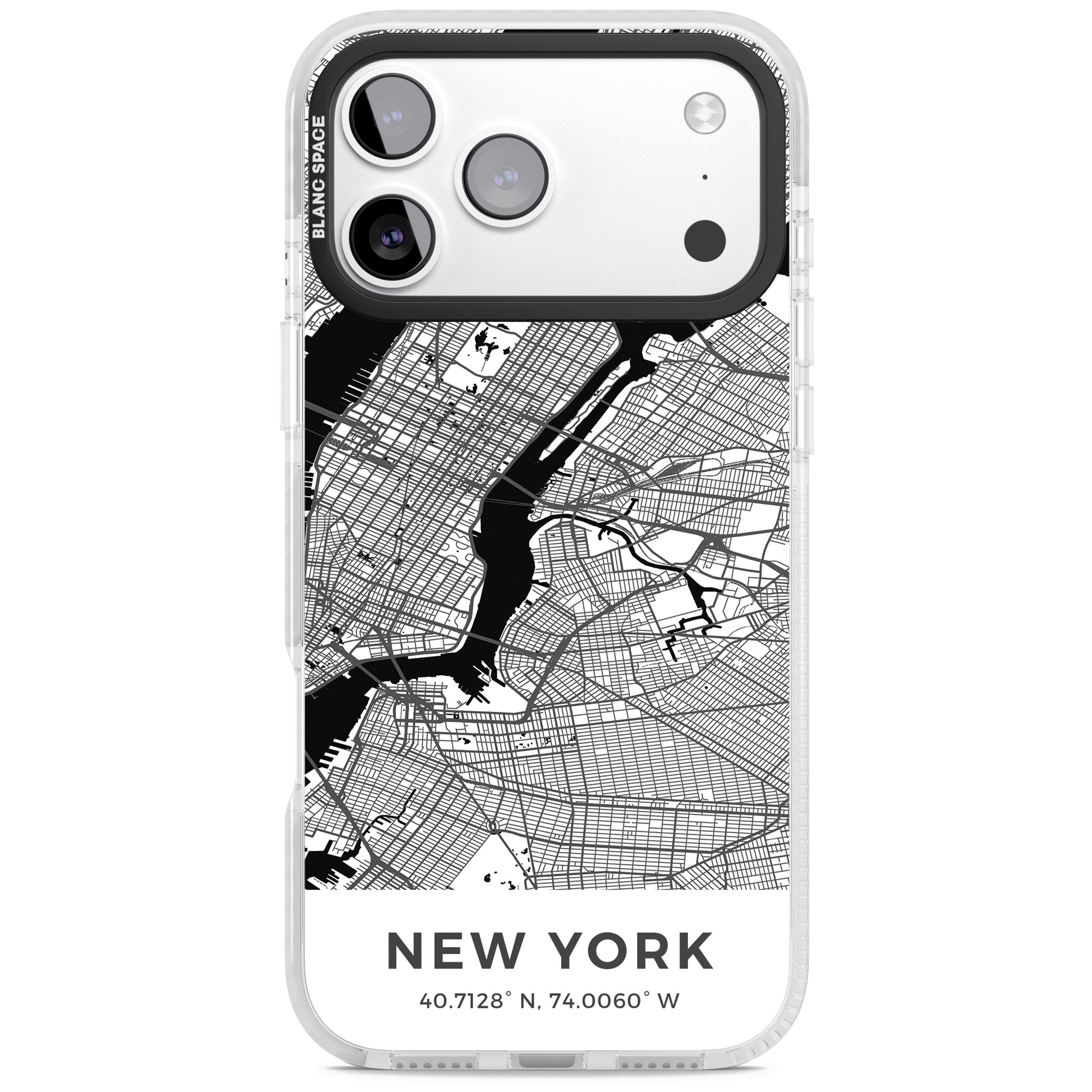 New York Map iPhone 17 Pro Max Impact Clear Phone Case