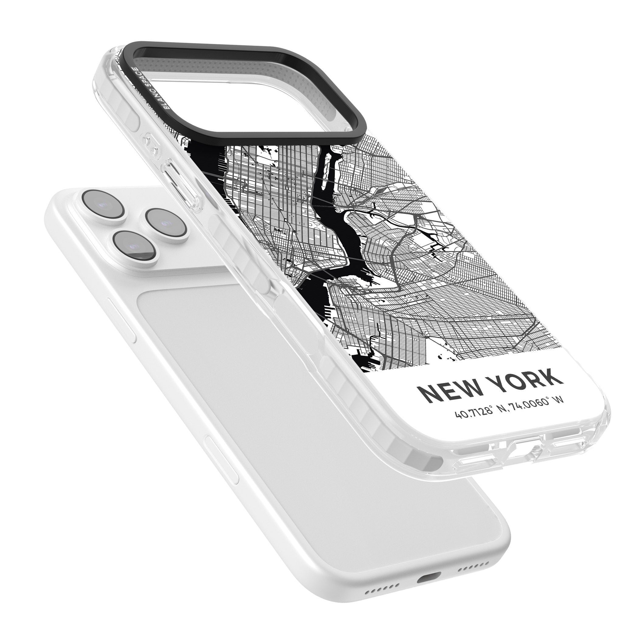 New York Map iPhone 17 Pro Max Impact Clear Phone Case Colours