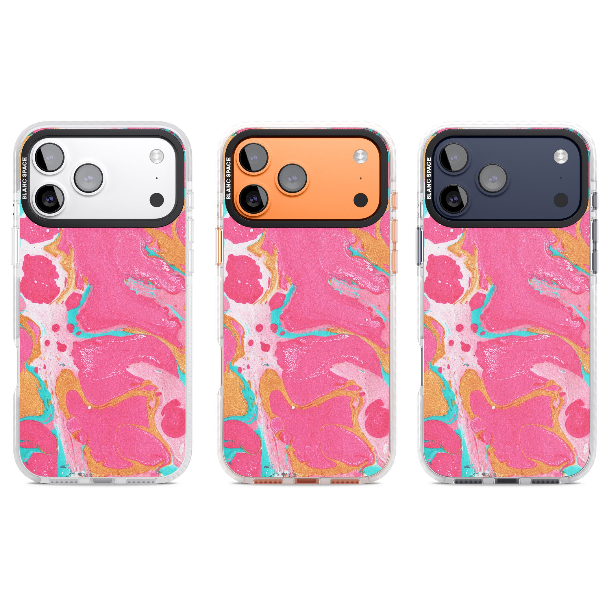 Vibrant Marbled Paper iPhone 17 Pro Impact Clear Phone Case APT Impact Protection