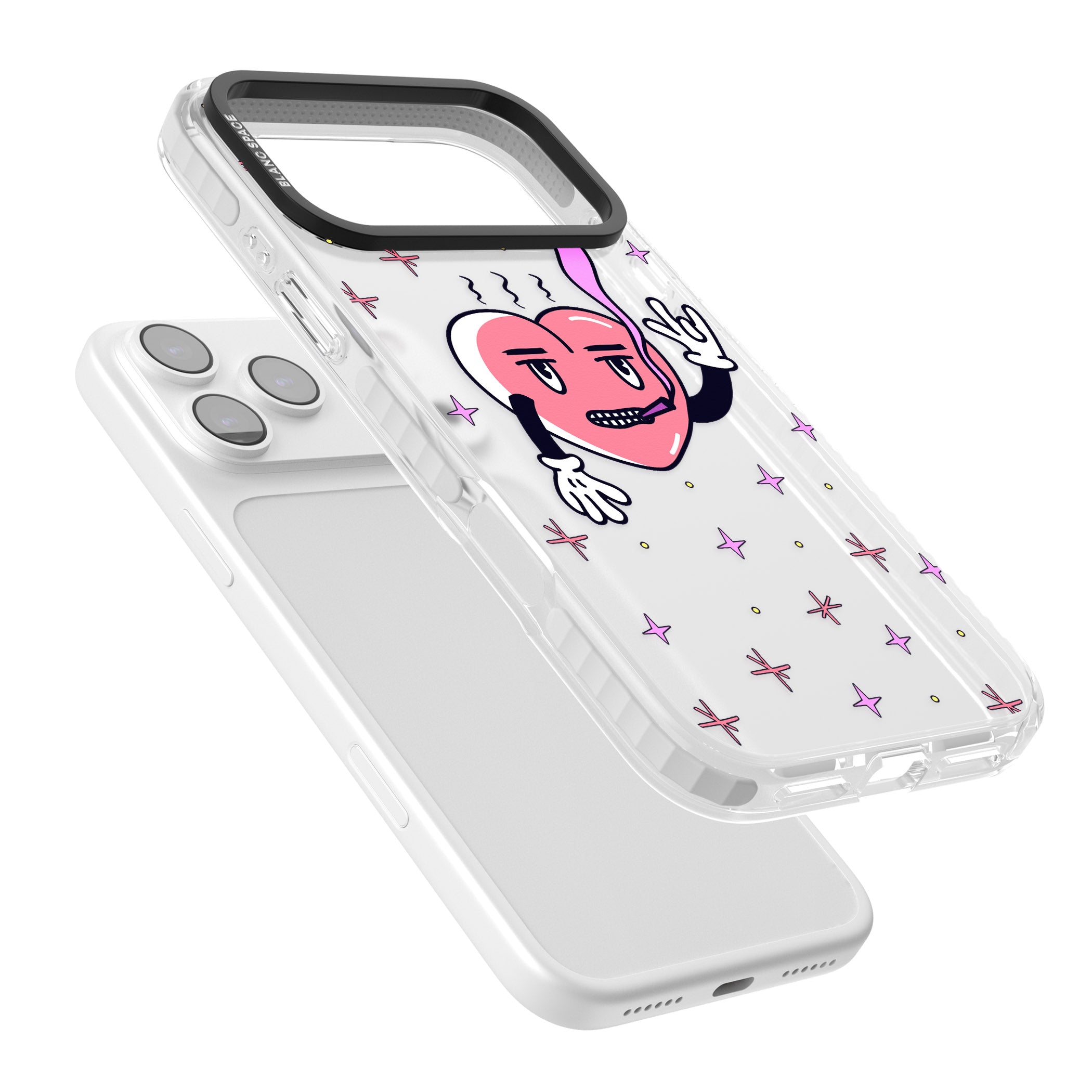 Quirky Heart iPhone 17 Pro Max Impact Clear Phone Case Colours