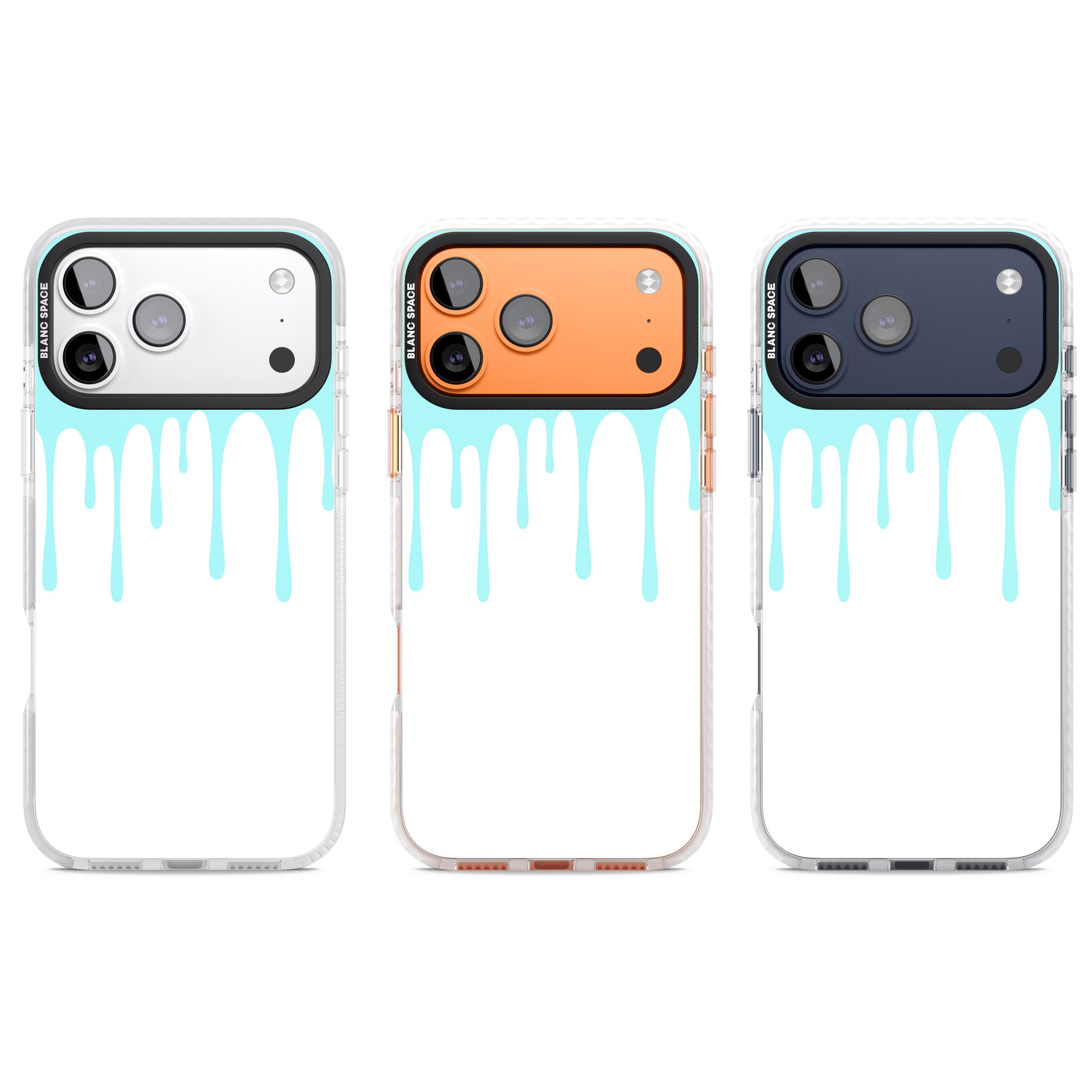 Melted Teal Drip iPhone 17 Pro Impact Clear Phone Case APT Impact Protection