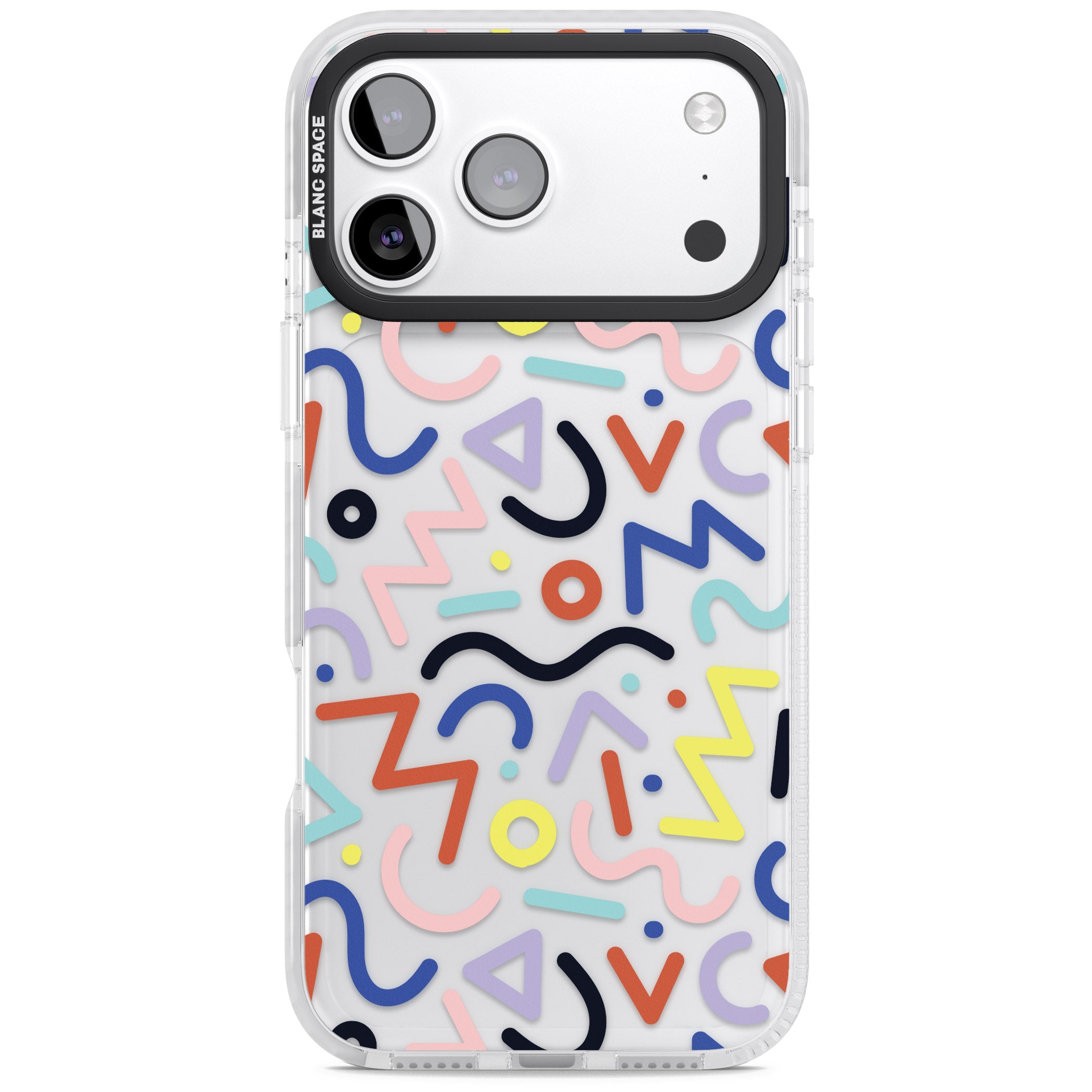 Memphis Retro Pattern iPhone 17 Pro Max Impact Clear Phone Case