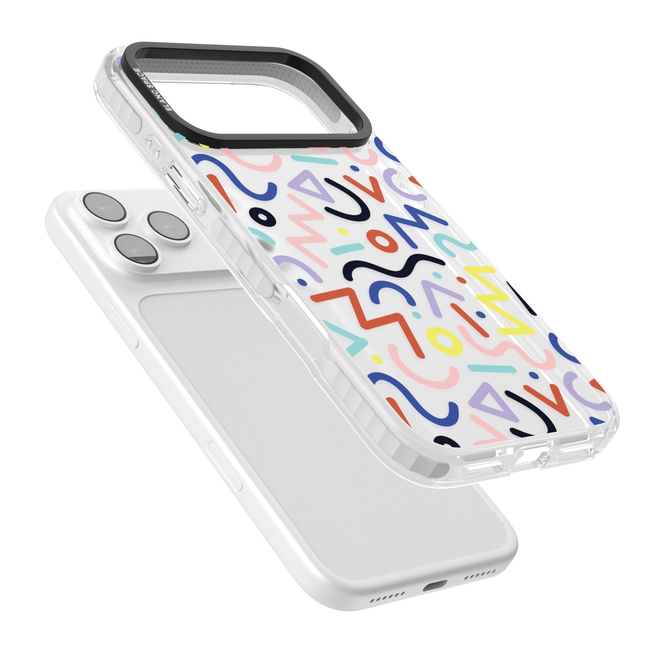 Memphis Retro Pattern iPhone 17 Pro Max Impact Clear Phone Case Colours