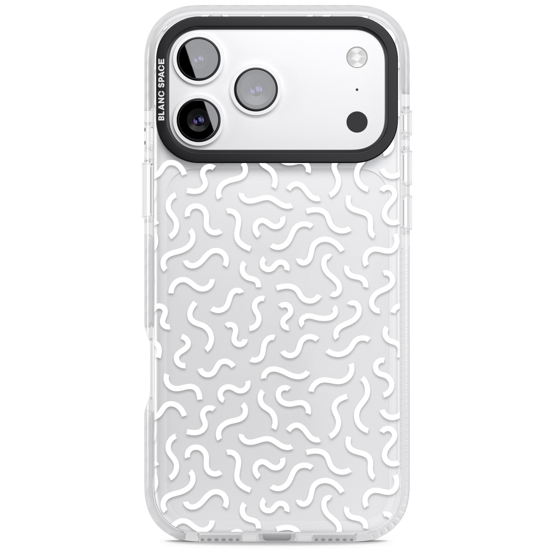 Black & White Wavy Pattern iPhone 17 Pro Impact Clear Phone Case