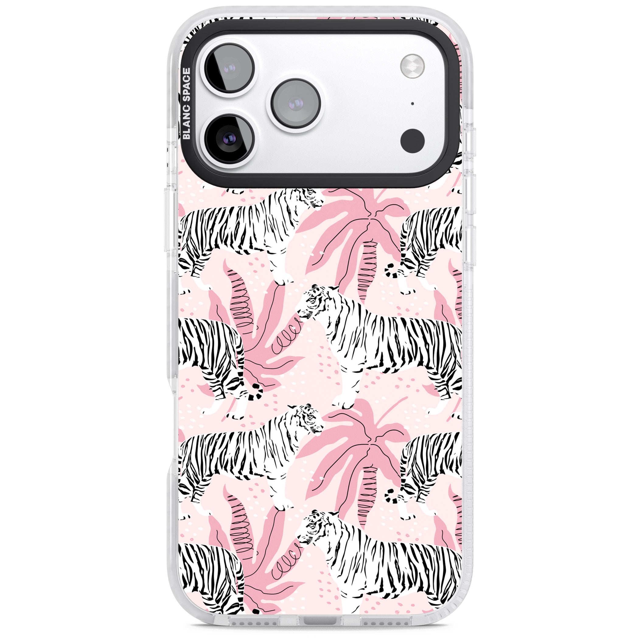 Pink Tiger Palm iPhone 17 Pro Max Impact Clear Phone Case