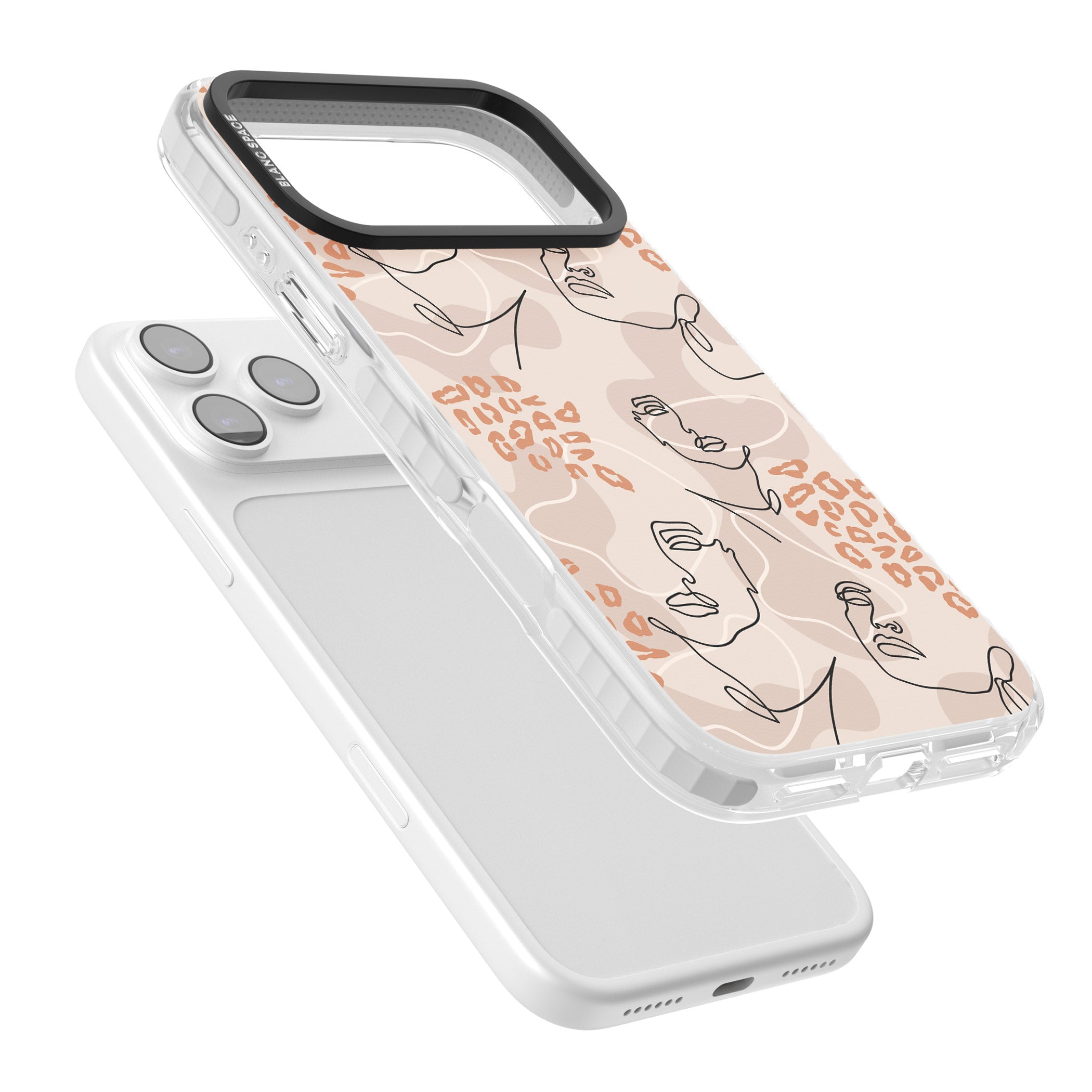 Abstract Faces Leopard iPhone 17 Pro Max Impact Clear Phone Case Colours