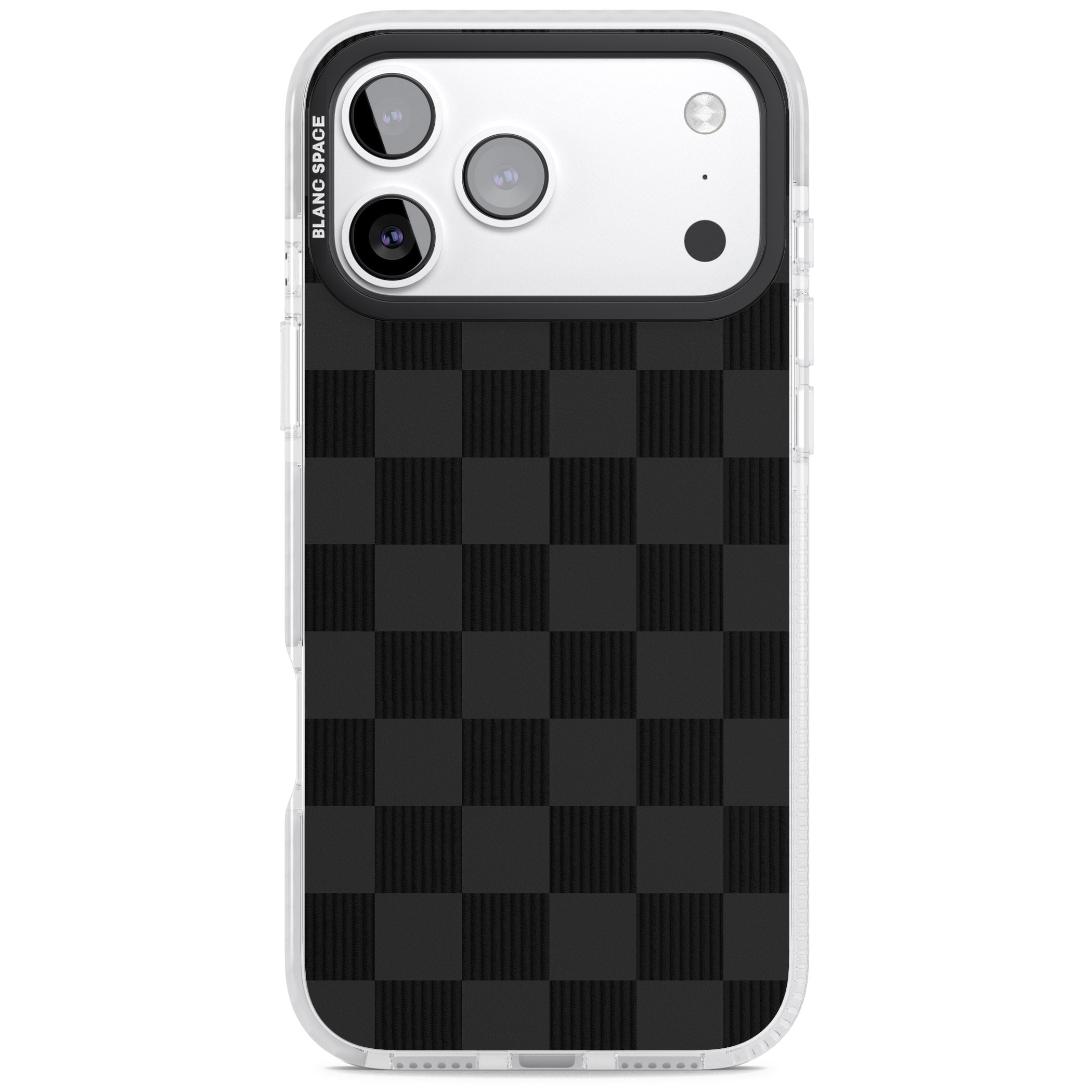 Black Checkered iPhone 17 Pro Max Impact Clear Phone Case