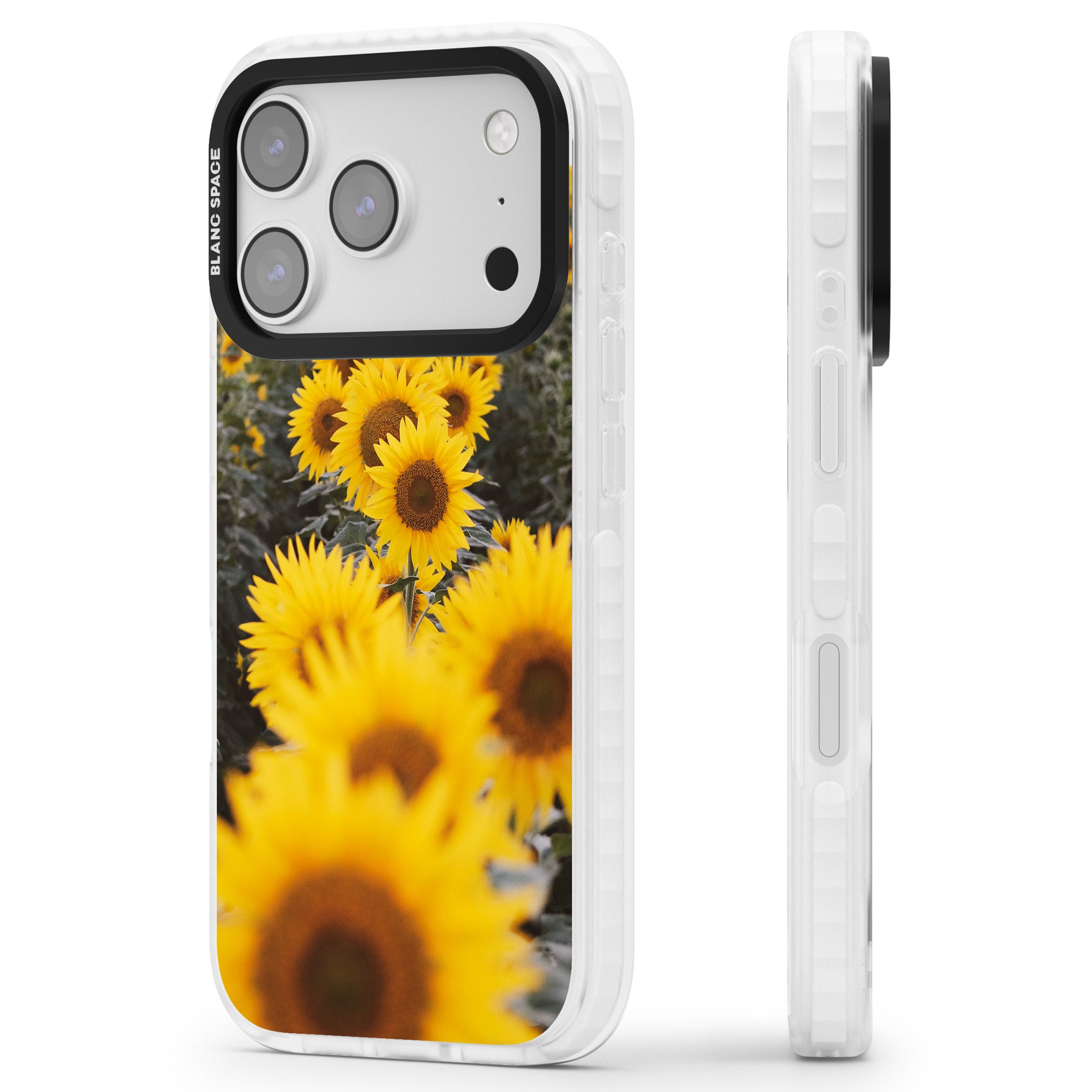 Sunflower Field iPhone 17 Pro Max Impact Clear Phone Case Side Profile
