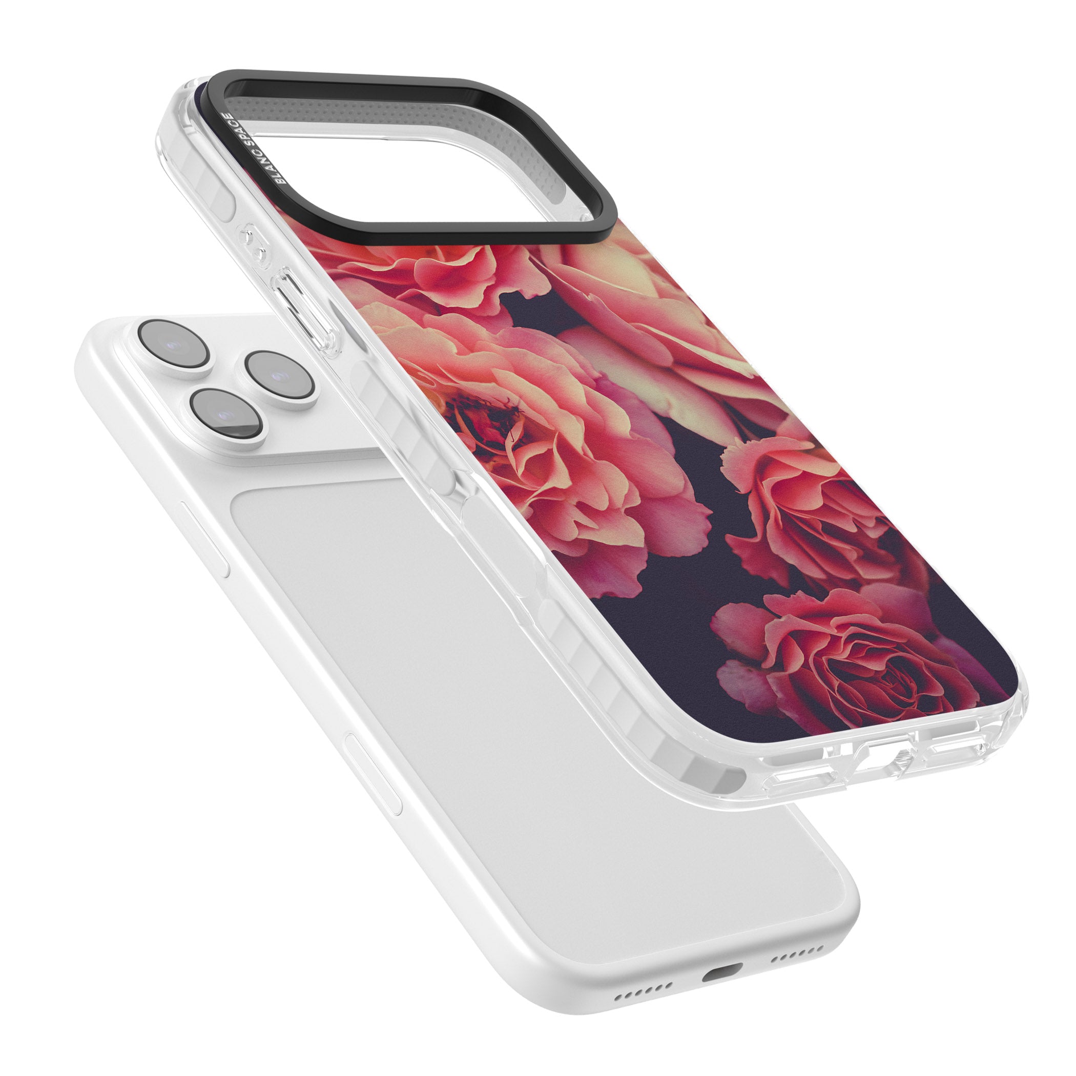 Midnight Rose Bloom iPhone 17 Pro Max Impact Clear Phone Case Colours