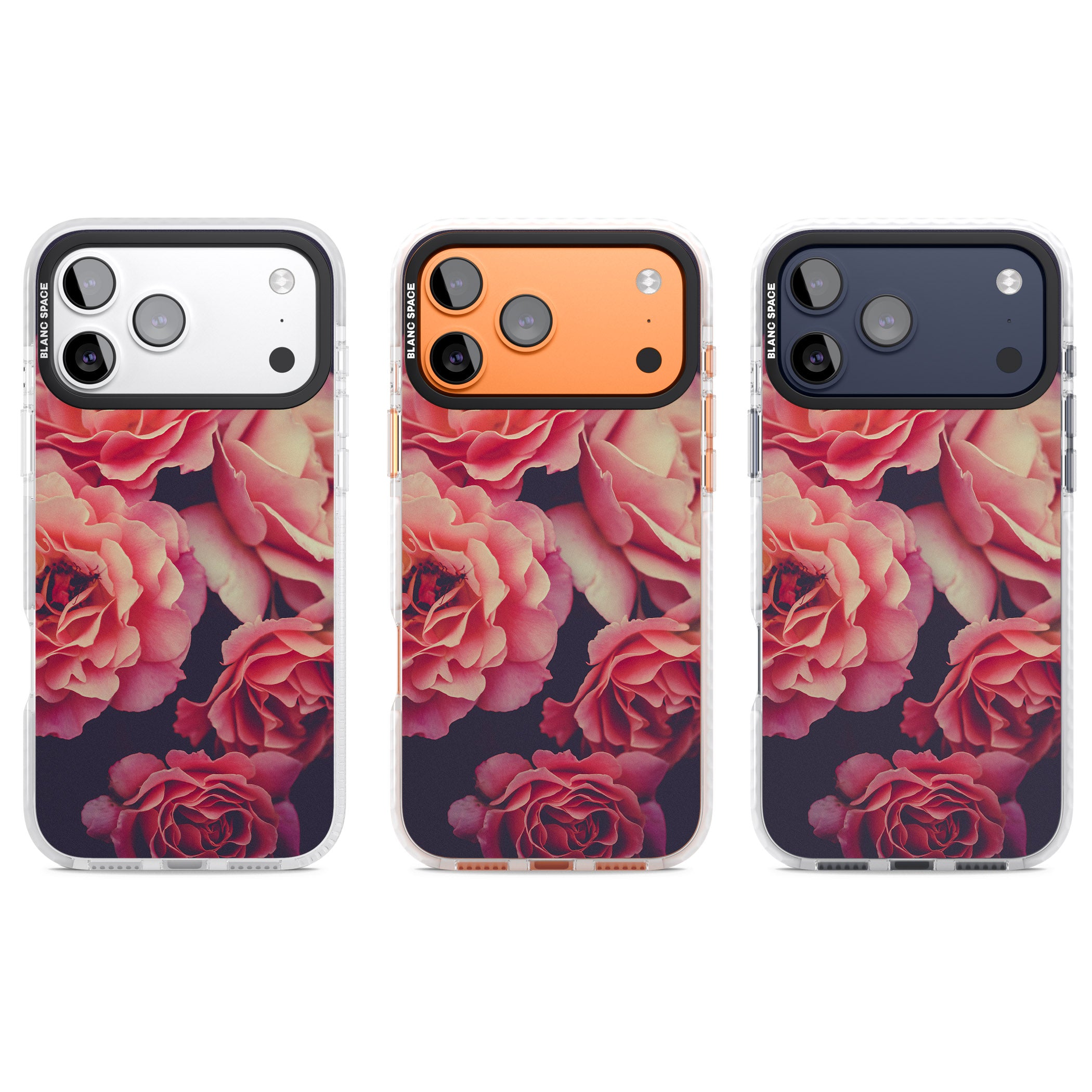 Midnight Rose Bloom iPhone 17 Pro Impact Clear Phone Case APT Impact Protection