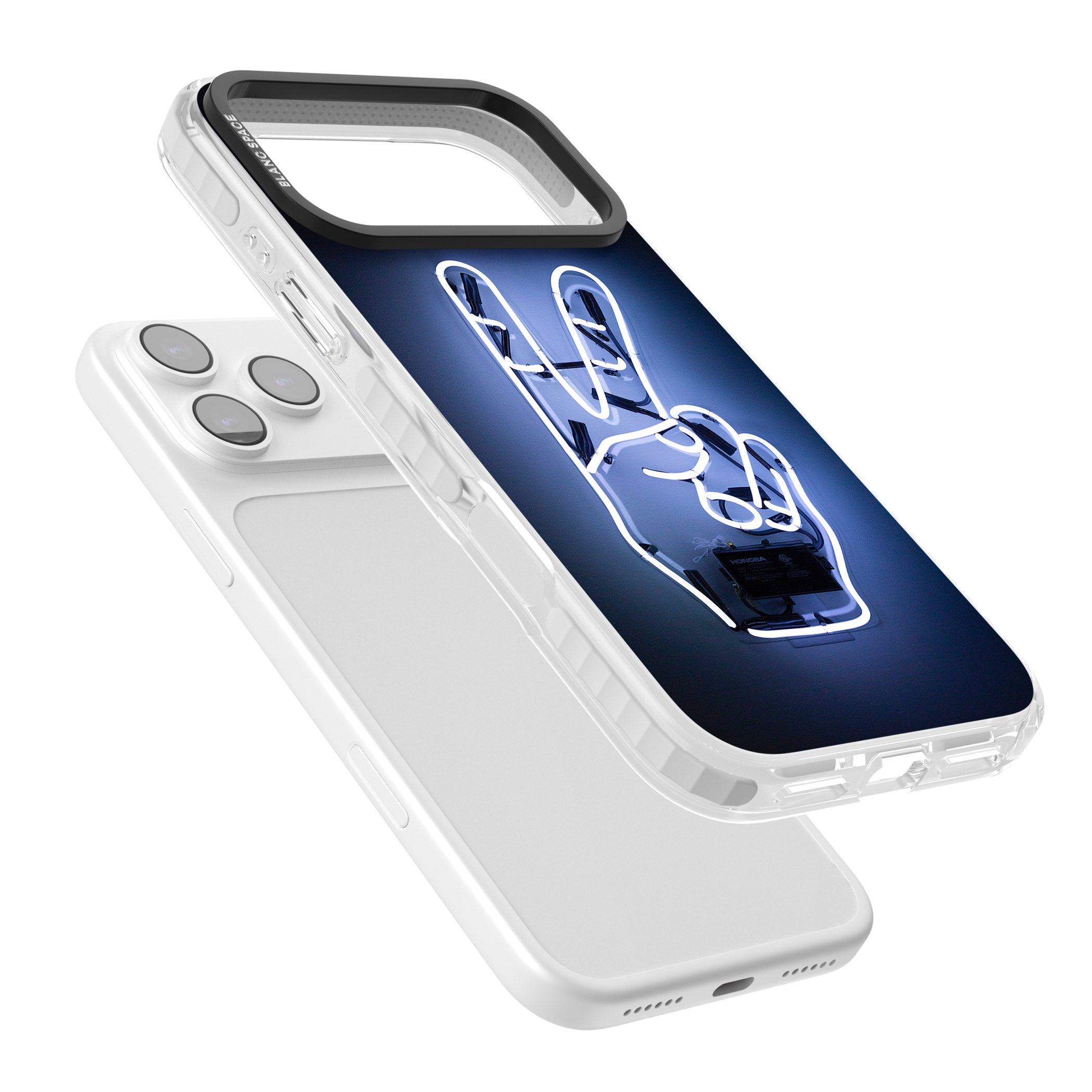 Neon Peace Sign iPhone 17 Pro Max Impact Clear Phone Case Colours