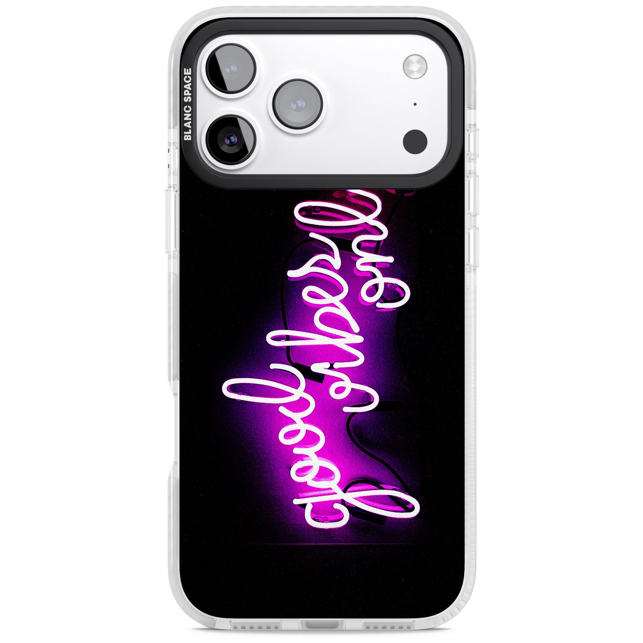 Good Vibes Only Neon Glow iPhone 17 Pro Max Impact Clear Phone Case