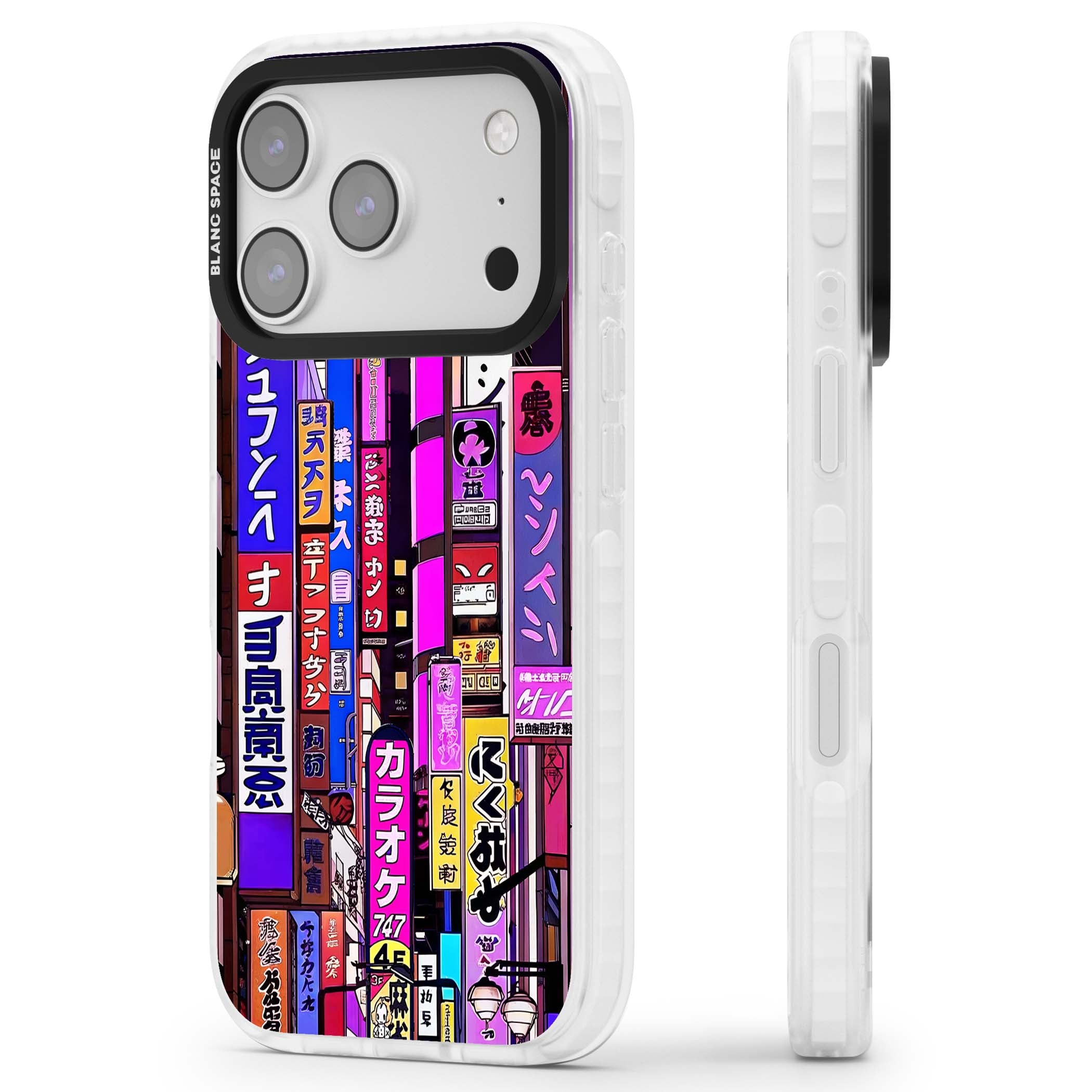 NEON NIGHT anime iPhone case | Black Impact case for iPhone 17 Pro, iPhone 17 Pro Max
