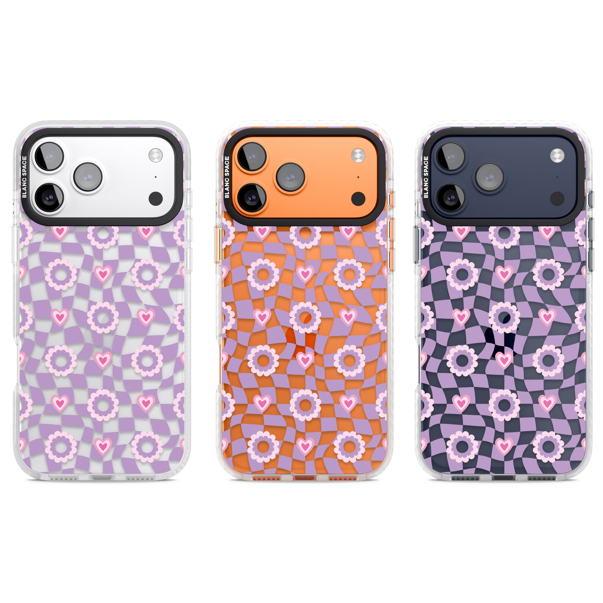 Checkered Love Pattern iPhone 17 Pro Impact Clear Phone Case APT Impact Protection