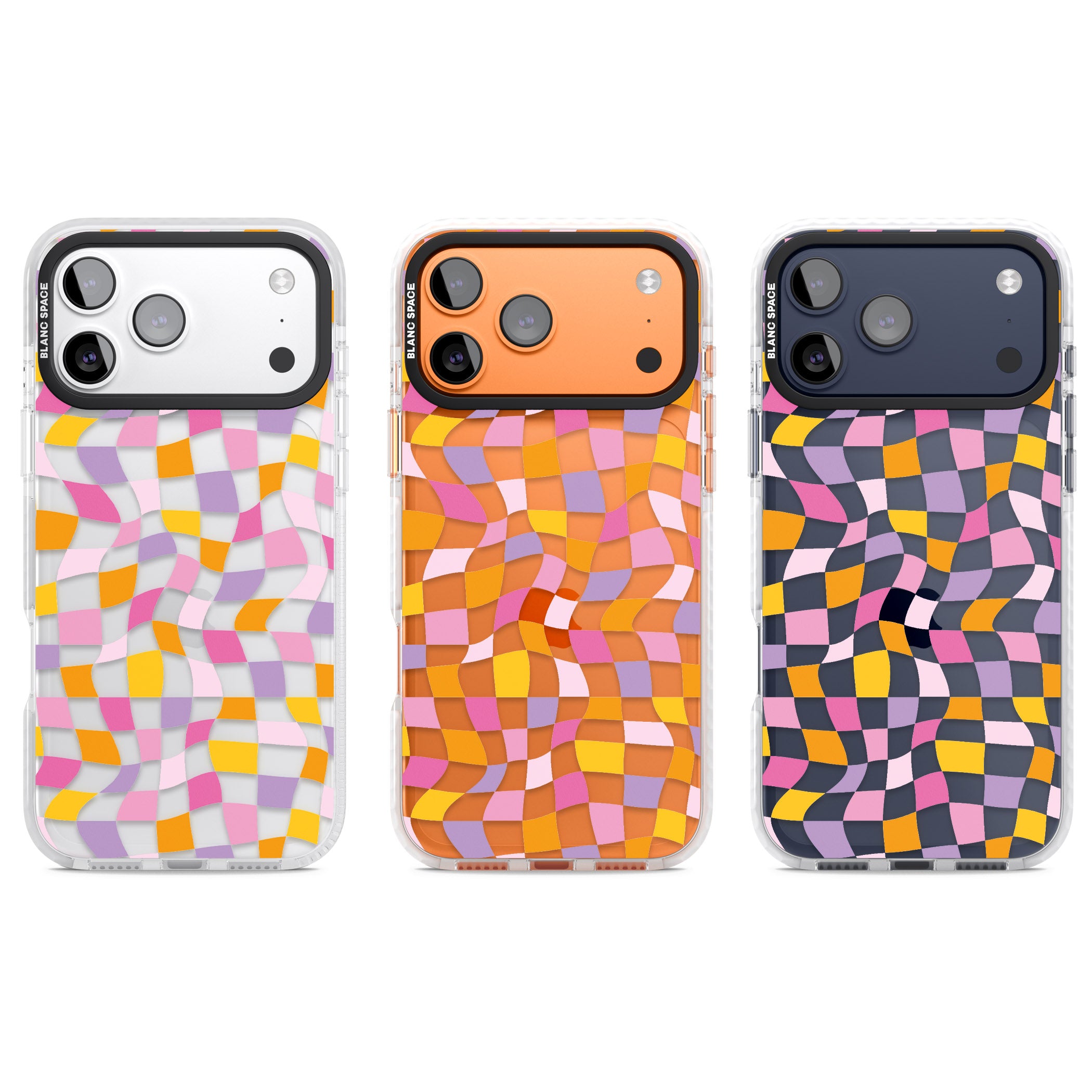 Wonky Squares Pattern iPhone 17 Pro Impact Clear Phone Case APT Impact Protection
