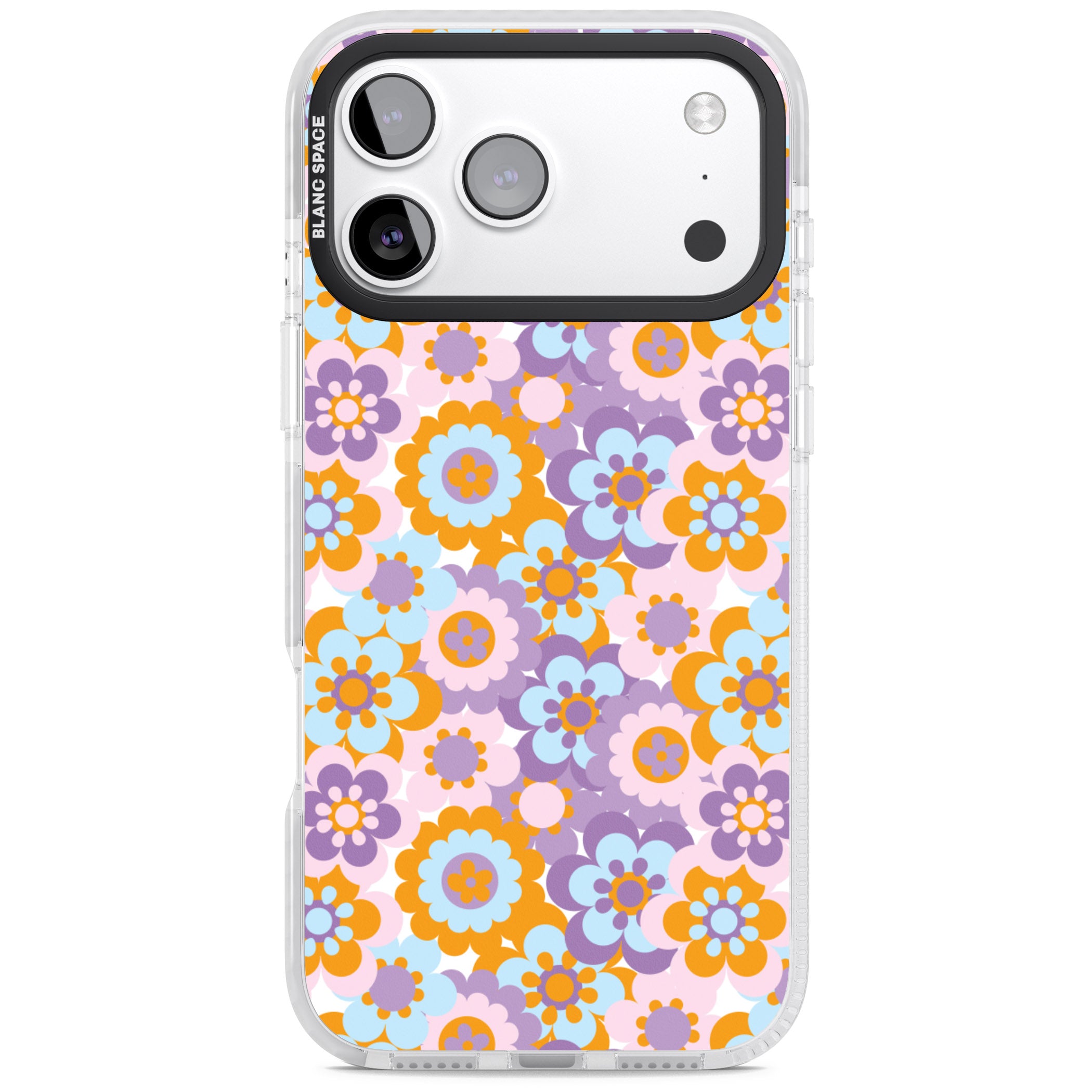 Flower Power Pattern iPhone 17 Pro Max Impact Clear Phone Case