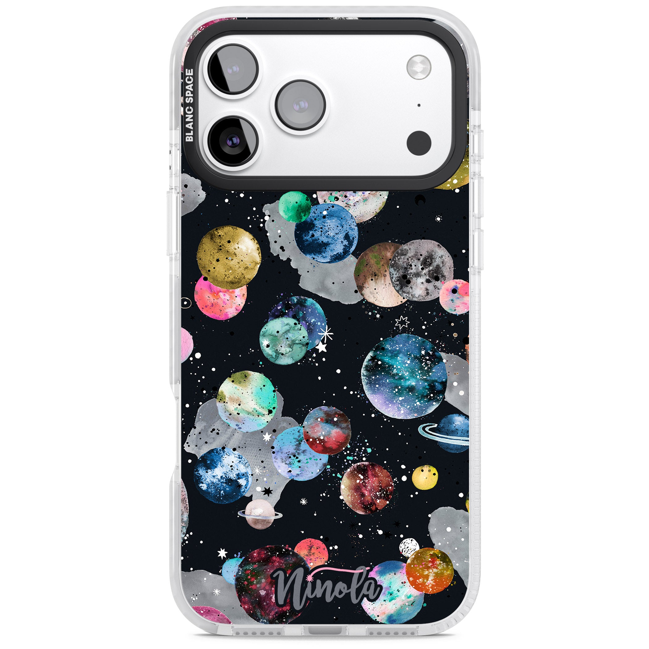 Cosmic Galaxy iPhone 17 Pro Max Impact Clear Phone Case